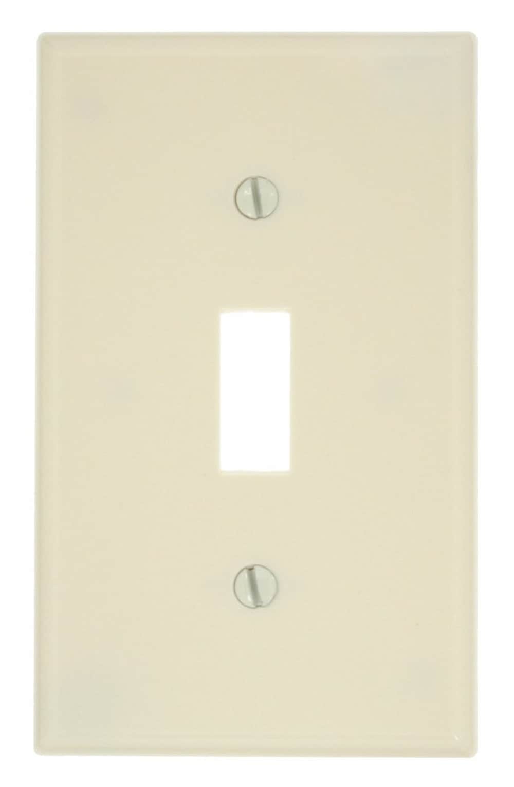 Leviton 78001 Light Almond 1-Gang Toggle Switch Wallplate - Durable Thermoset Design #DFP-FC-517089