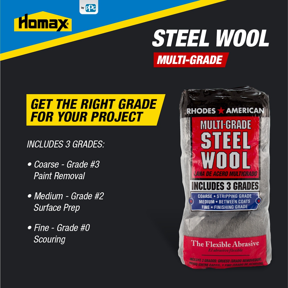 Homax 3.25-in x 4-in Multi-grade Steel Wool in the Steel Wool