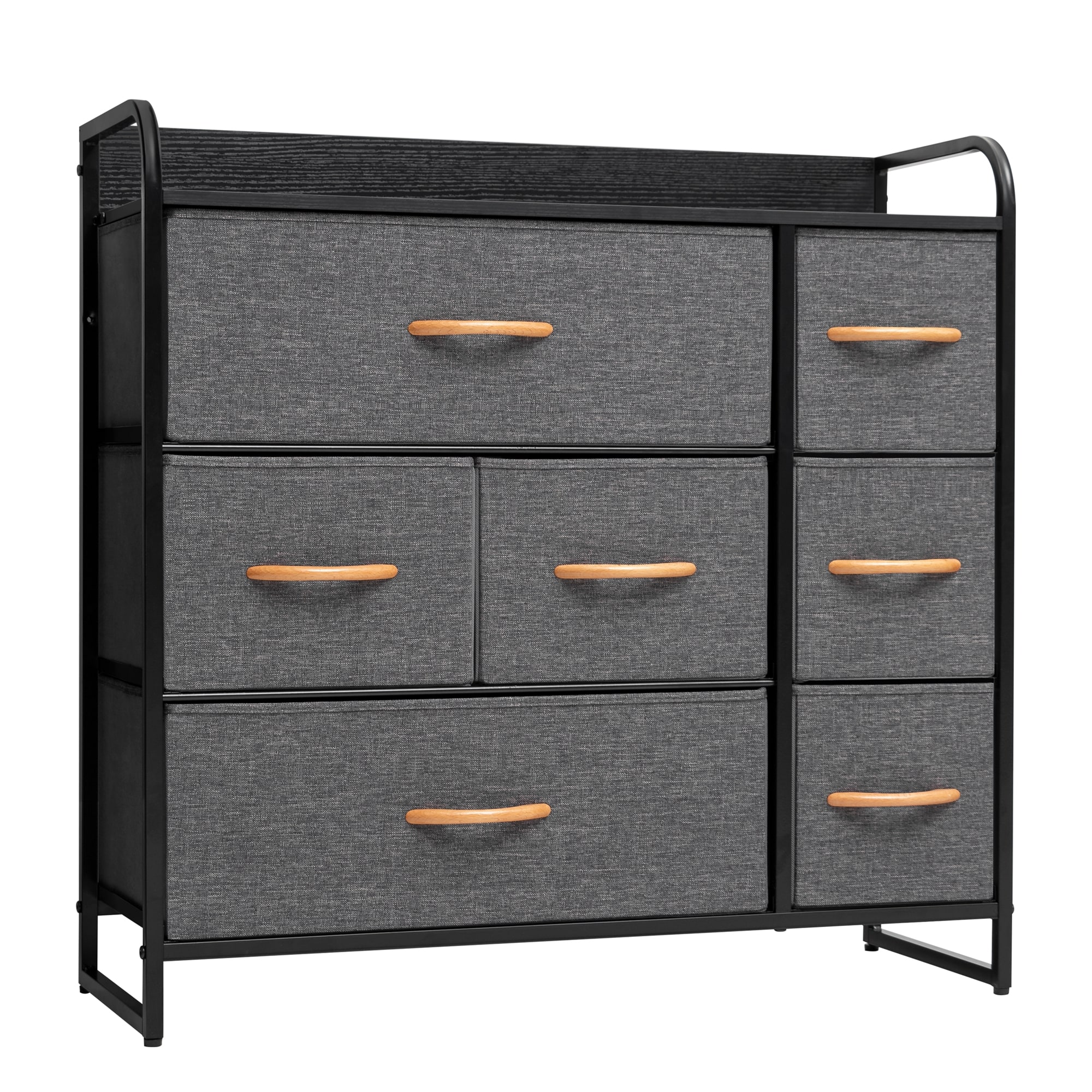 Nicehill Dresser for Bedroom with 5 Drawers, Storage Drawer Organizer, Wide Chest  of Drawers for Closet, Clothes, Kids, Baby, TV Stand with Storage Drawers,  Wood Board, Fabric Drawers (Black Grey) – Built