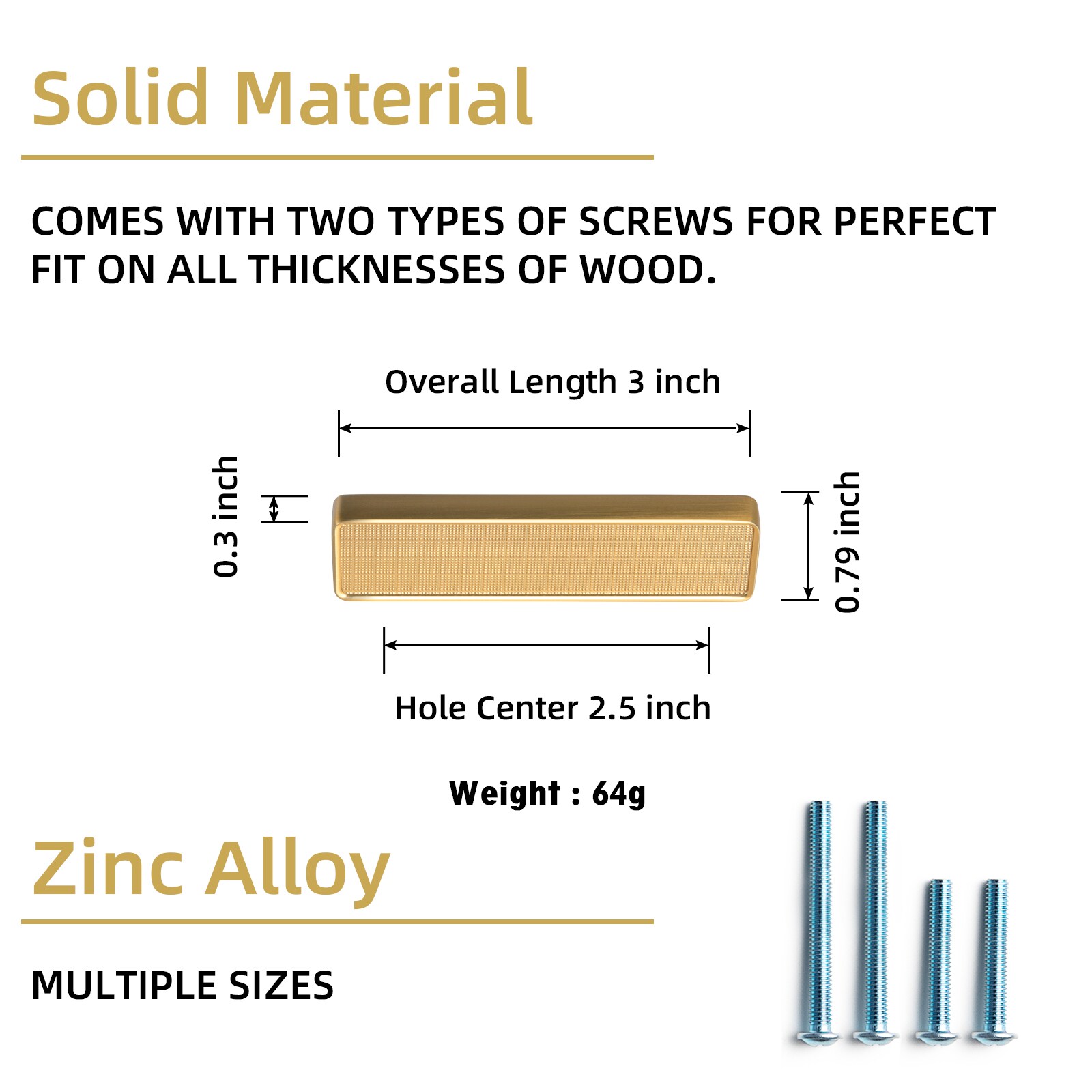 Miaokesen 2061UBR-64 Cabinet-Pulls - View #2