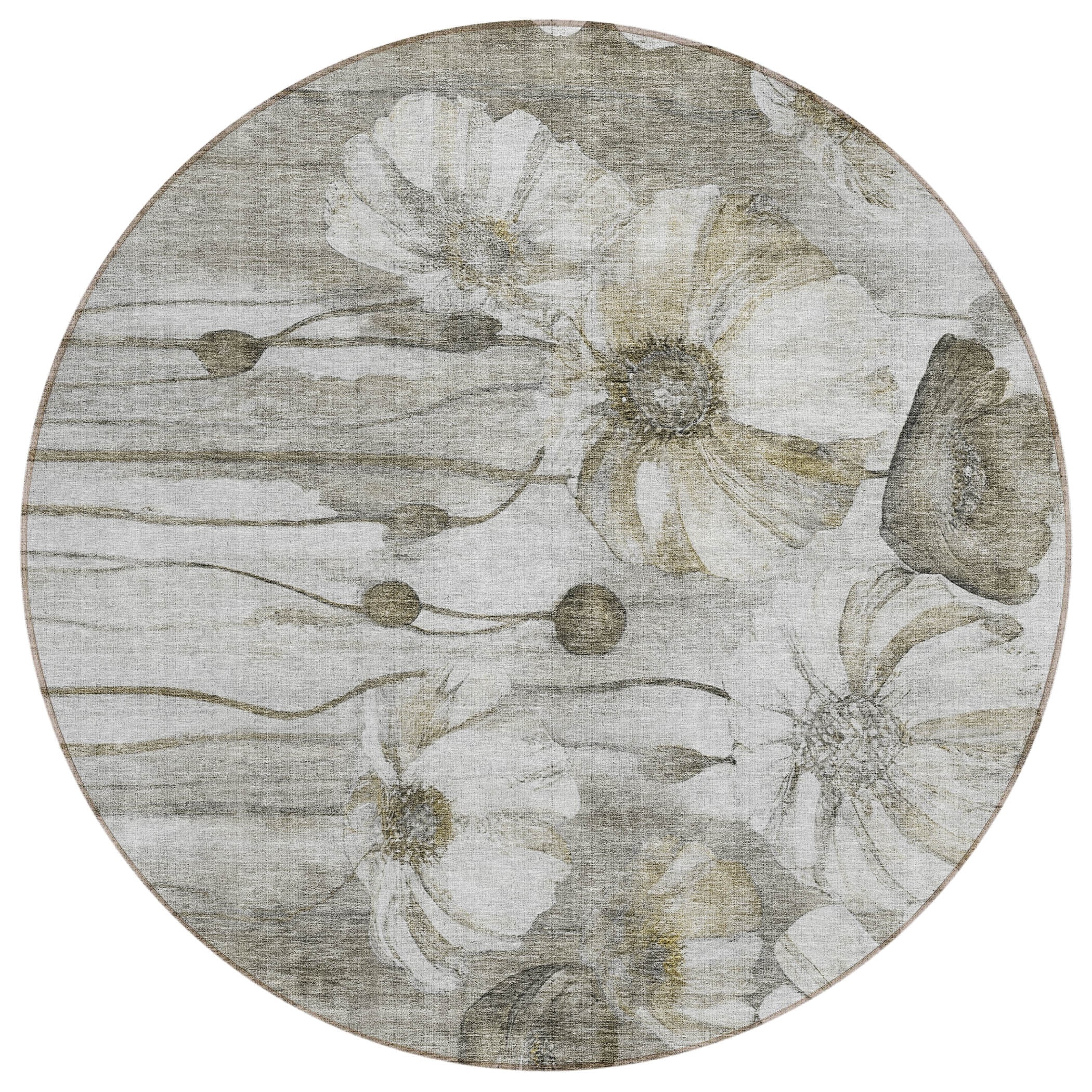 Addison Rugs ACN712TP8RO Chantille ACN712TP 8 x 8 (ft) Polyester Taupe Round Indoor/Outdoor Geometric Machine washable Area rug