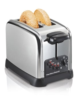 Hamilton Beach Silver 2-Slice Toaster with One-Sided Toasting Feature, 4  Functions, Extra-Wide Slots, Auto Shut-Off in the Toasters department at