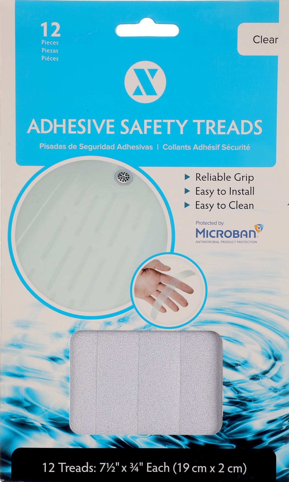 Non-Slip Bath Mat, 16 x 40, Clear, Adhesive, Mold and Mildew Resistant