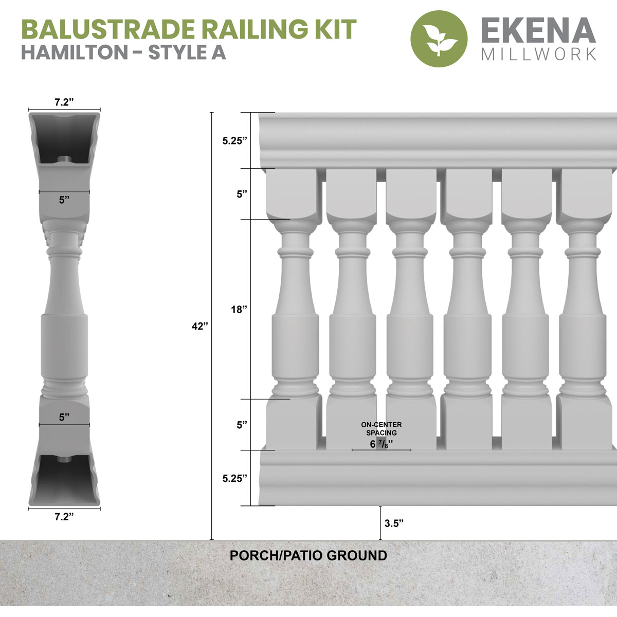 Ekena Millwork BALK42X036HMA railings - View #2
