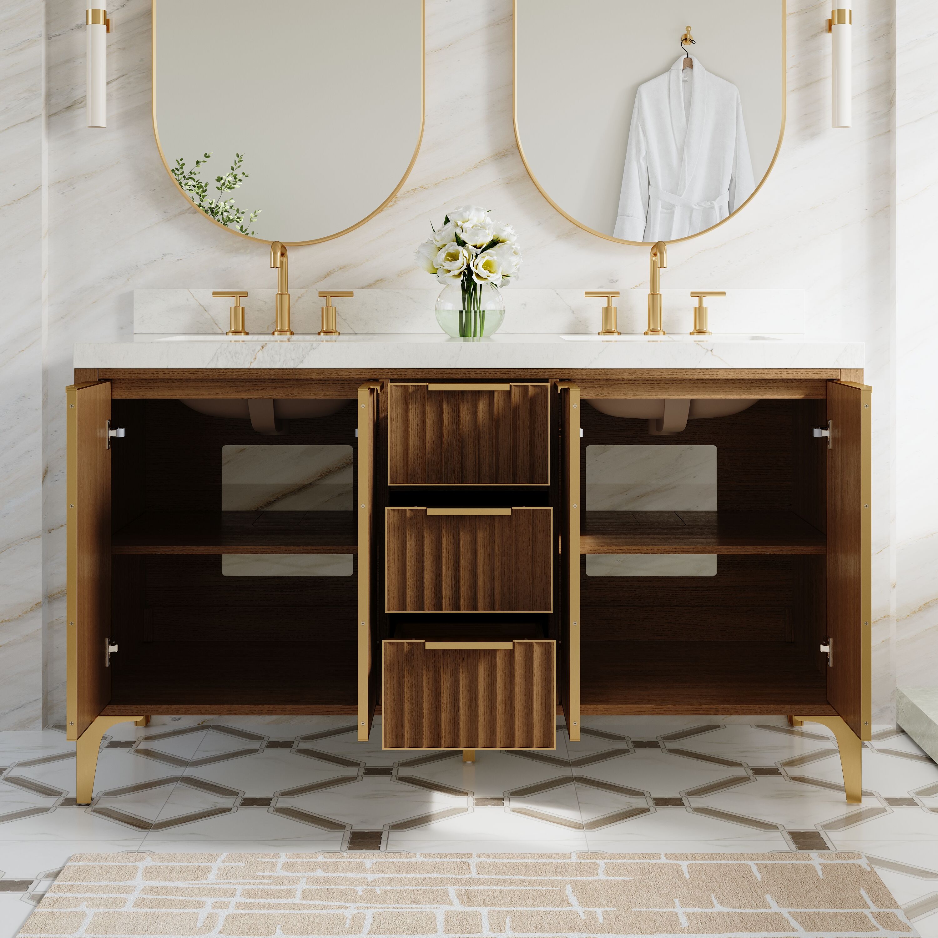 WELLFOR EX-BV48WH Bath-Vanity-Combo - View #3