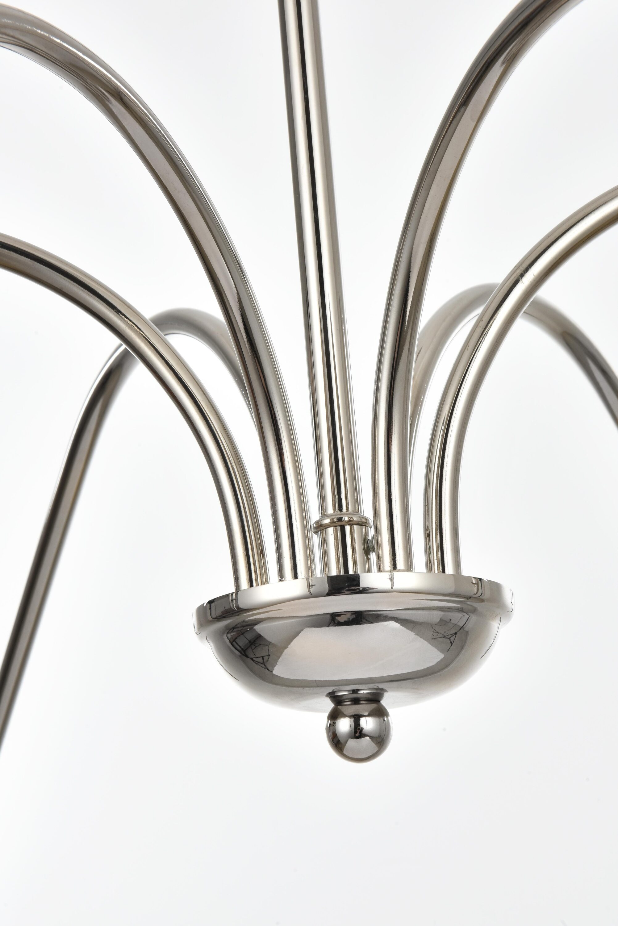 Polished Nickel 60" 6-Light Candle Chandelier