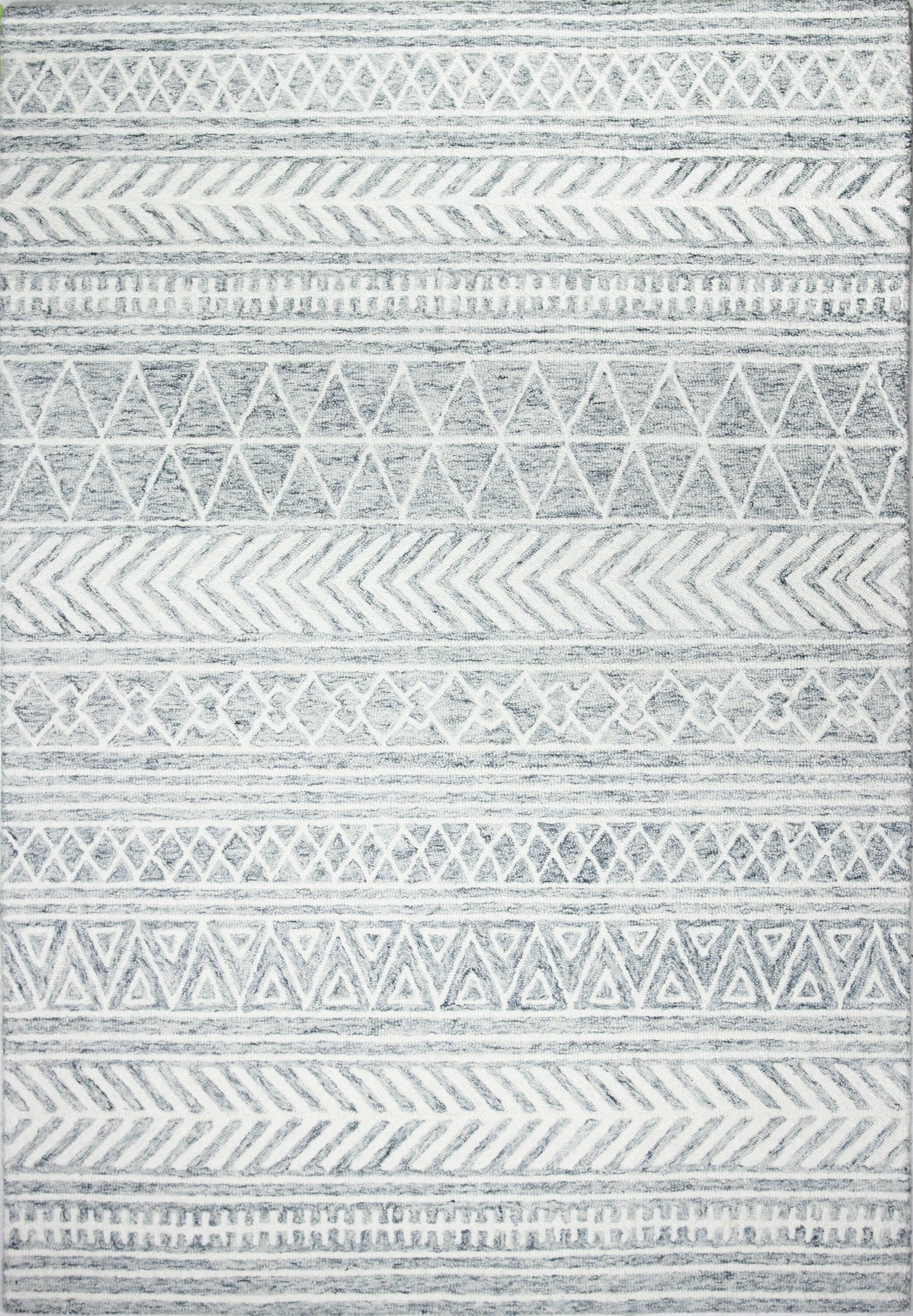Bashian 649652285580 4 X 6 (ft) Wool Silver Indoor Geometric Moroccan Area Rug