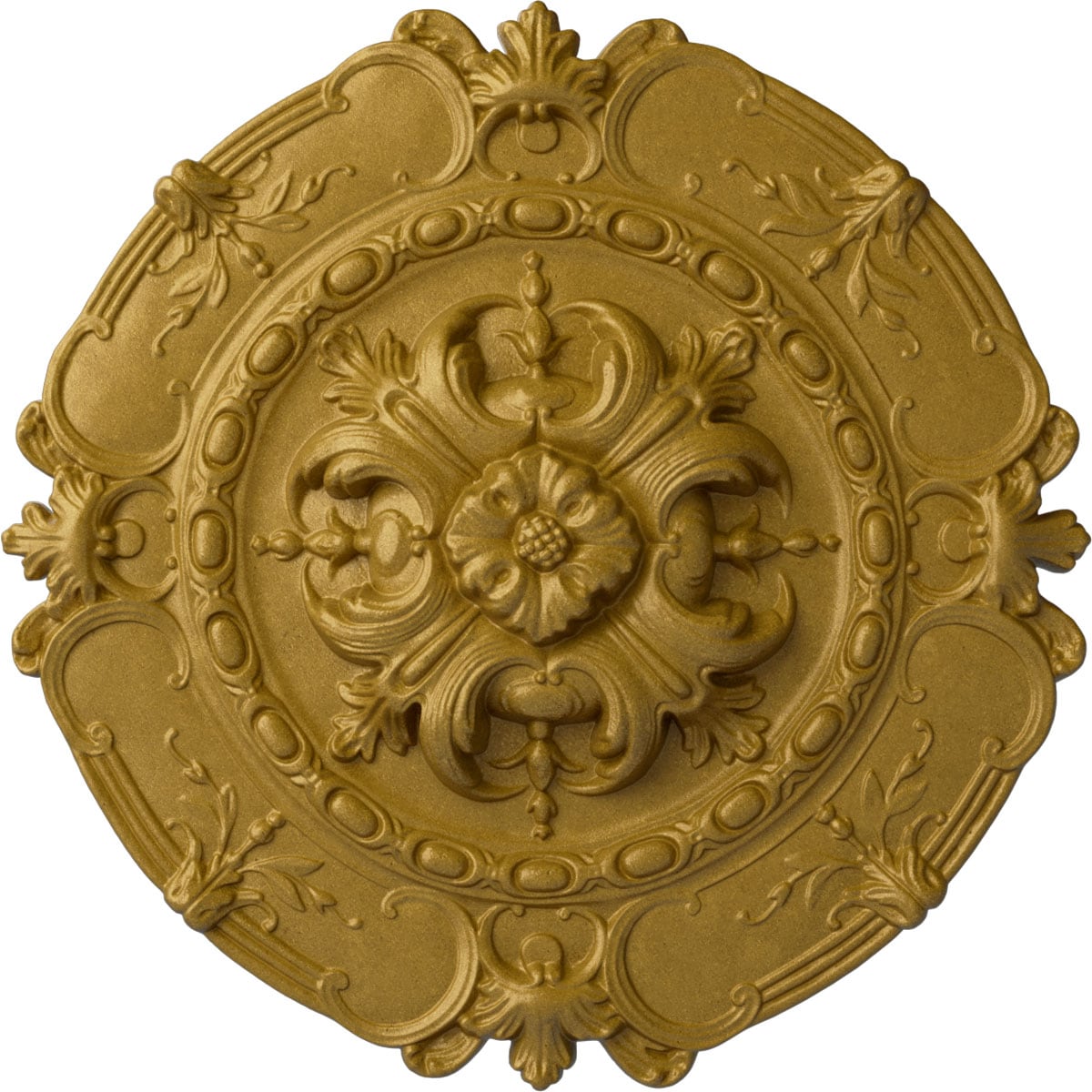 Ekena Millwork CM16SOPGS Southampton 16.5-in W x 16.5-in L Painted Pharaohs Gold Polyurethane Whole Ceiling Medallion