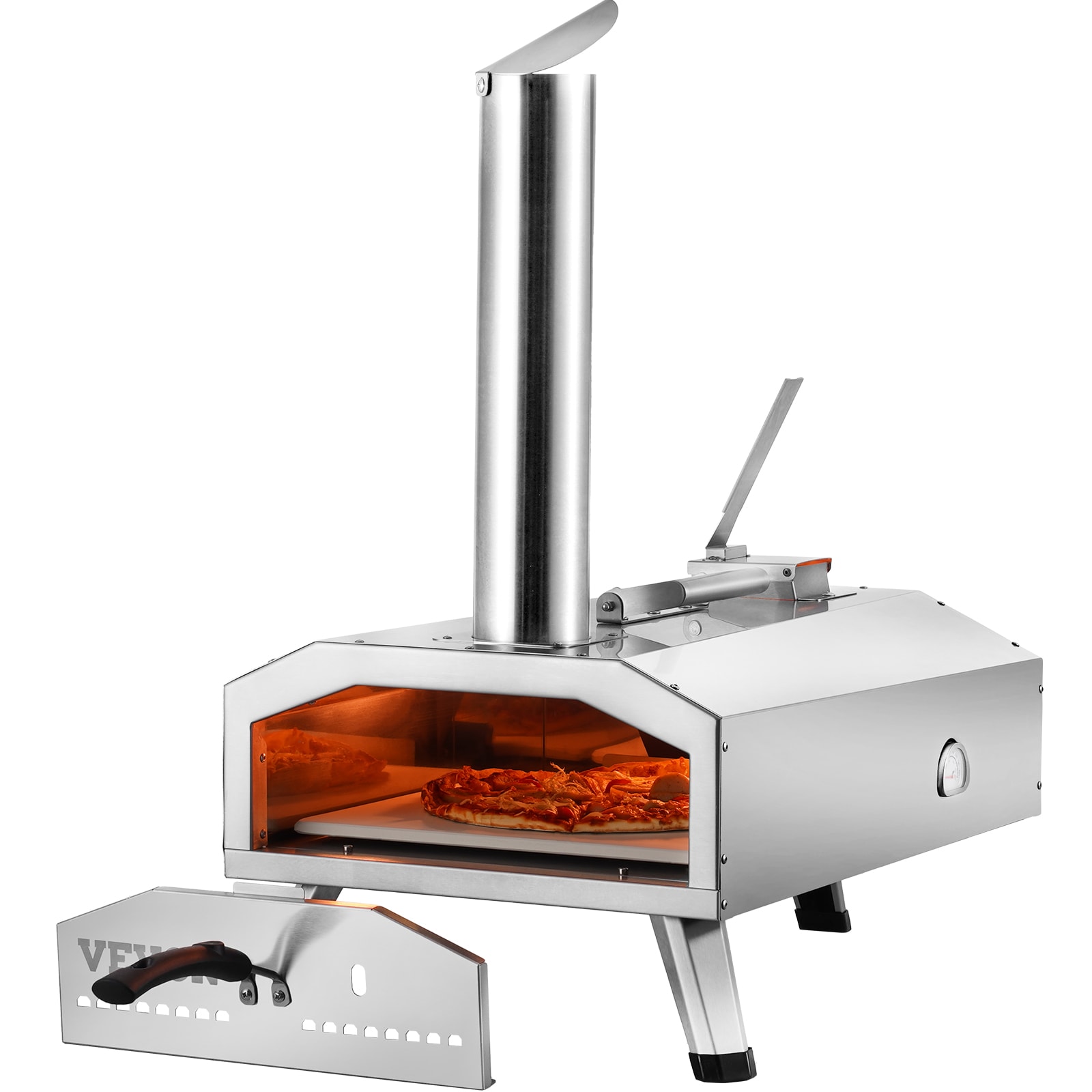 VEVOR BXPSLWNZWDJBRGWUJV0 12-IN Pellet/Gas Pizza Oven Stainless steel Hearth Liquid propane Outdoor Pizza Oven