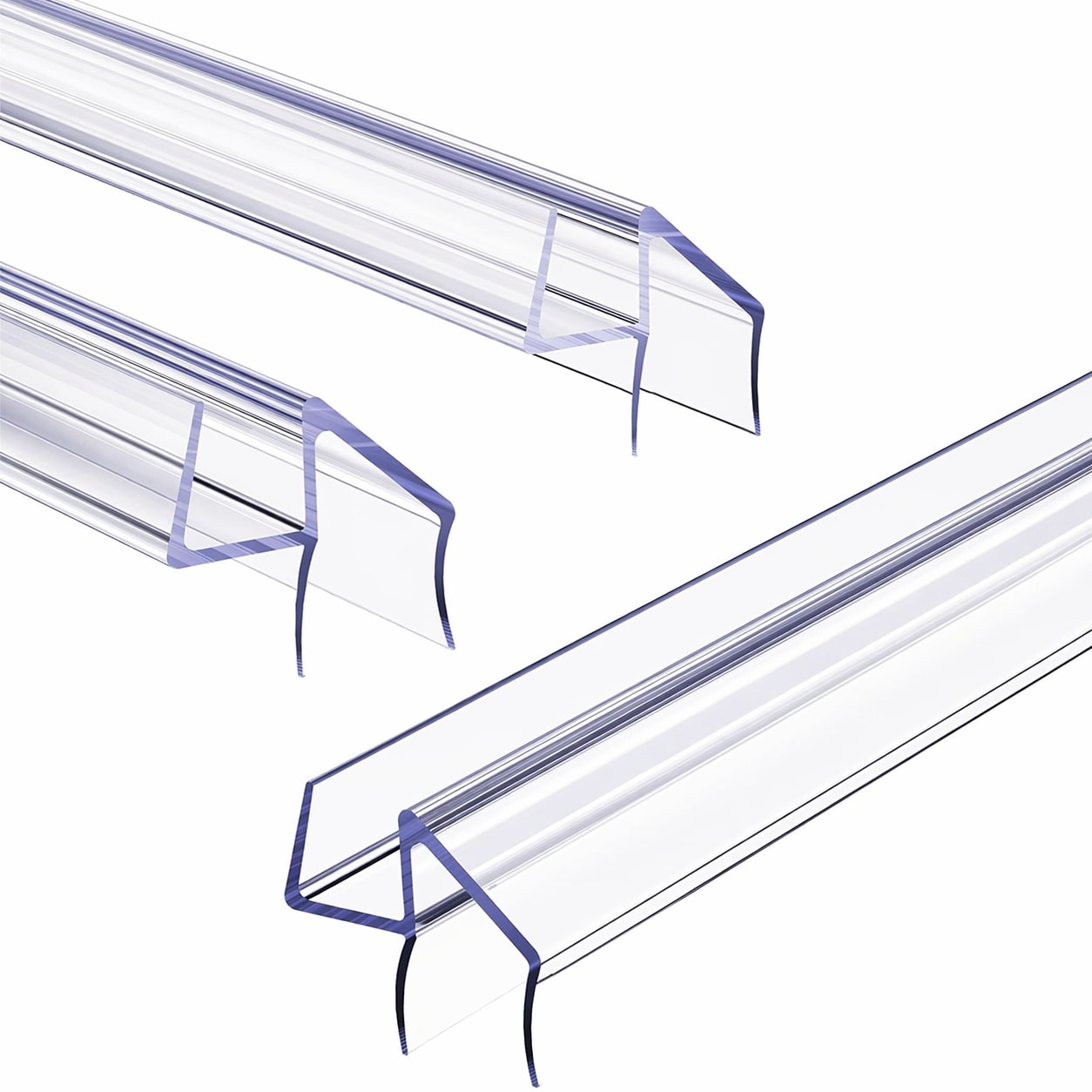 Aoibox  3 Pack Clear Glass Shower Door Bottom Seal Strip for 3 8 in Thick Frameless Doors 36 in Long Snap On PVC