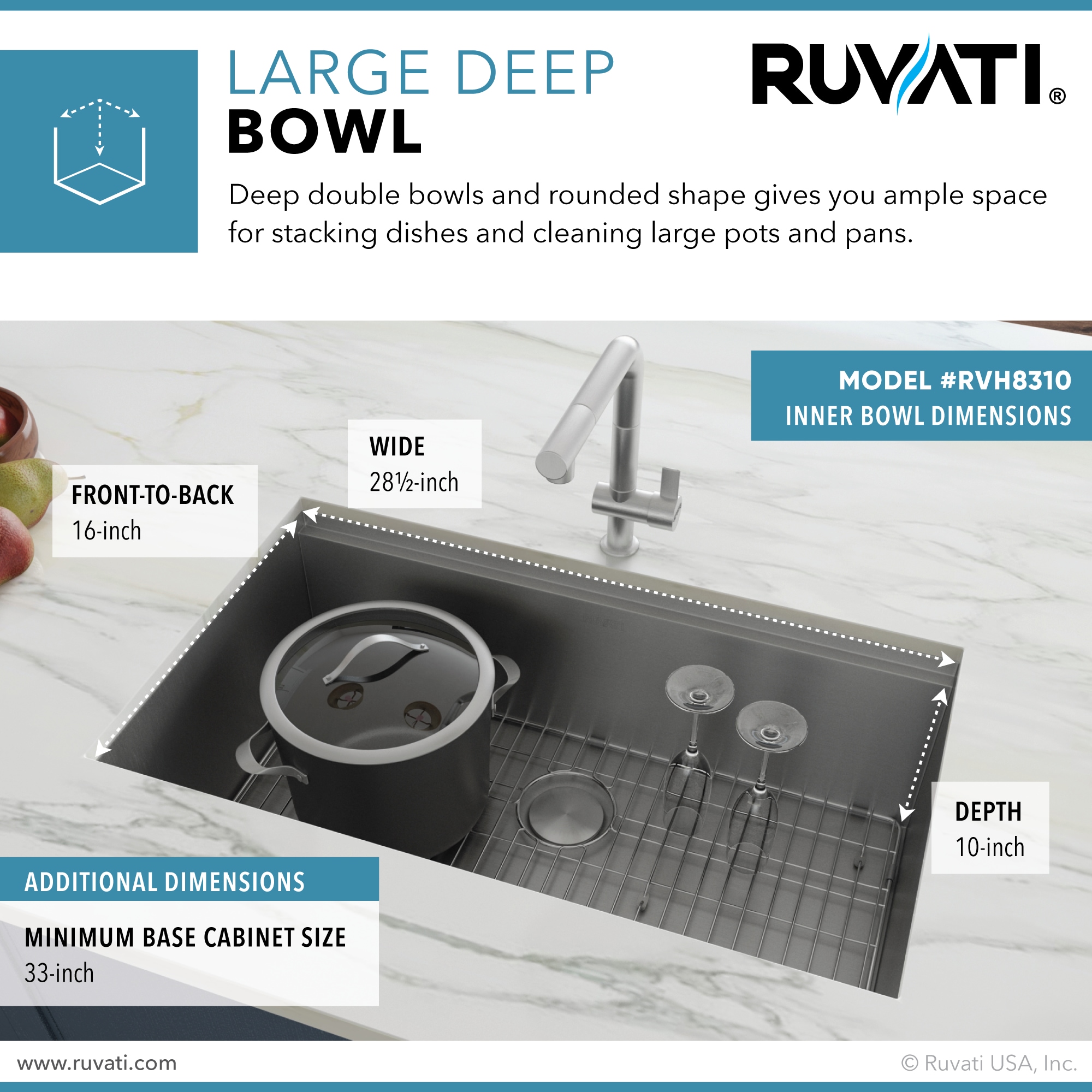 Ruvati RVH8310 Kitchen-Sinks - View #7