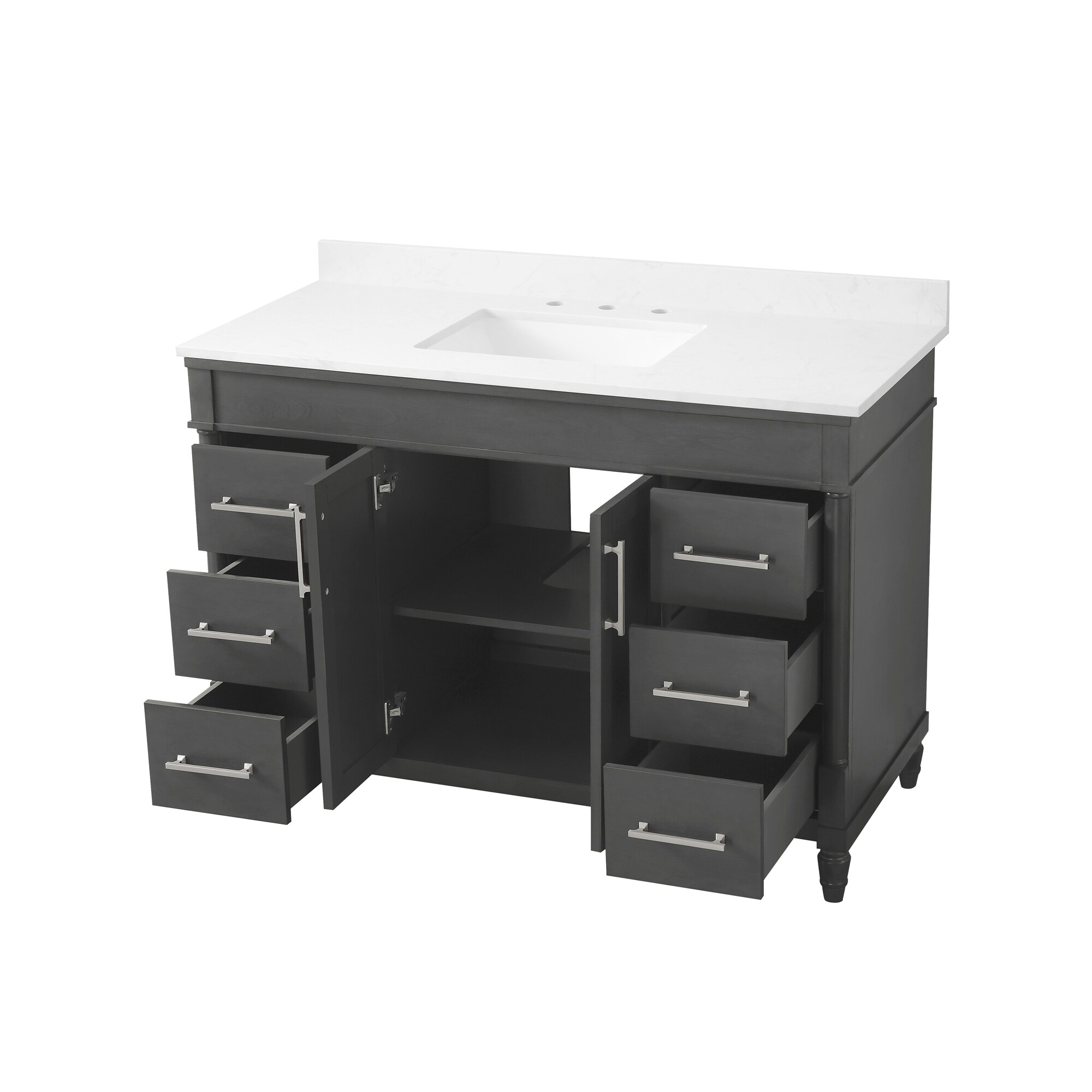 OVE Decors Layla 48-in Iron Gray Undermount Single Sink Bathroom Vanity ...