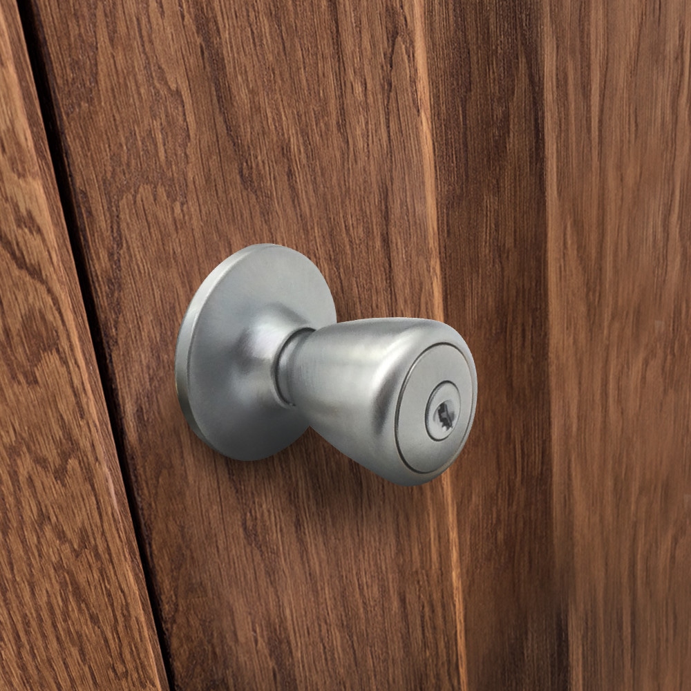 Design House Satin Chrome Exterior Keyed Entry Door Knob at Lowes.com