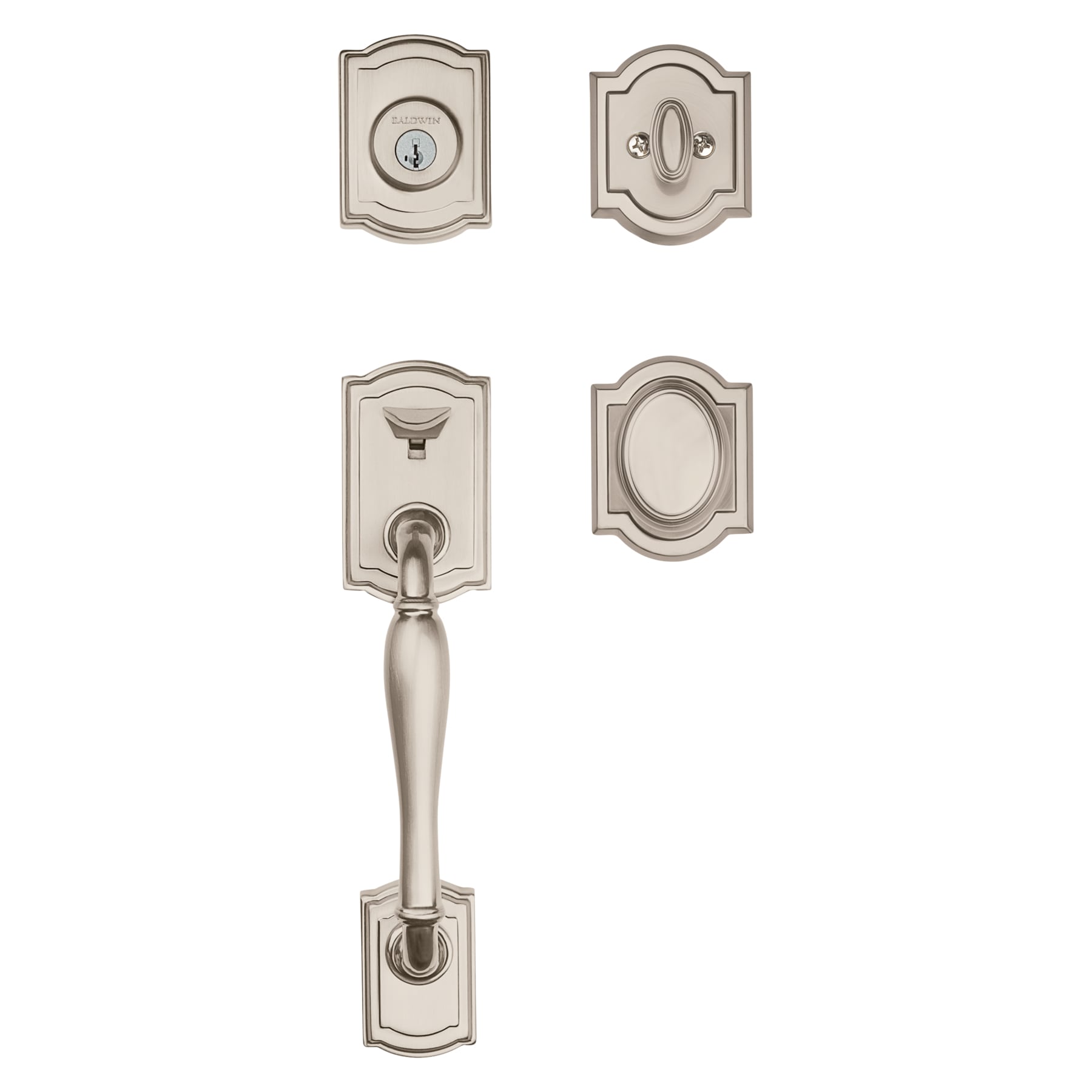 Baldwin Prestige Series Wesley Satin Nickel Single-Cylinder Deadbolt Keyed Entry Door Handleset Knob Smartkey 180WYHXCYK 15 SMT Sansujyuku sansujyuku.com