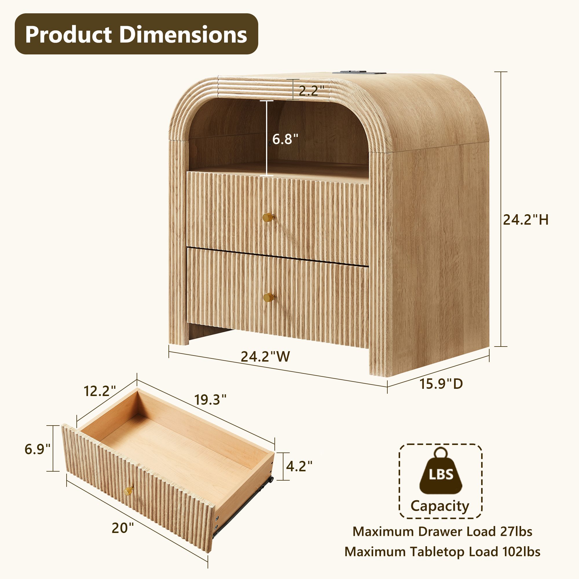 OKD YJ60012-NO-LS nightstands - View #2