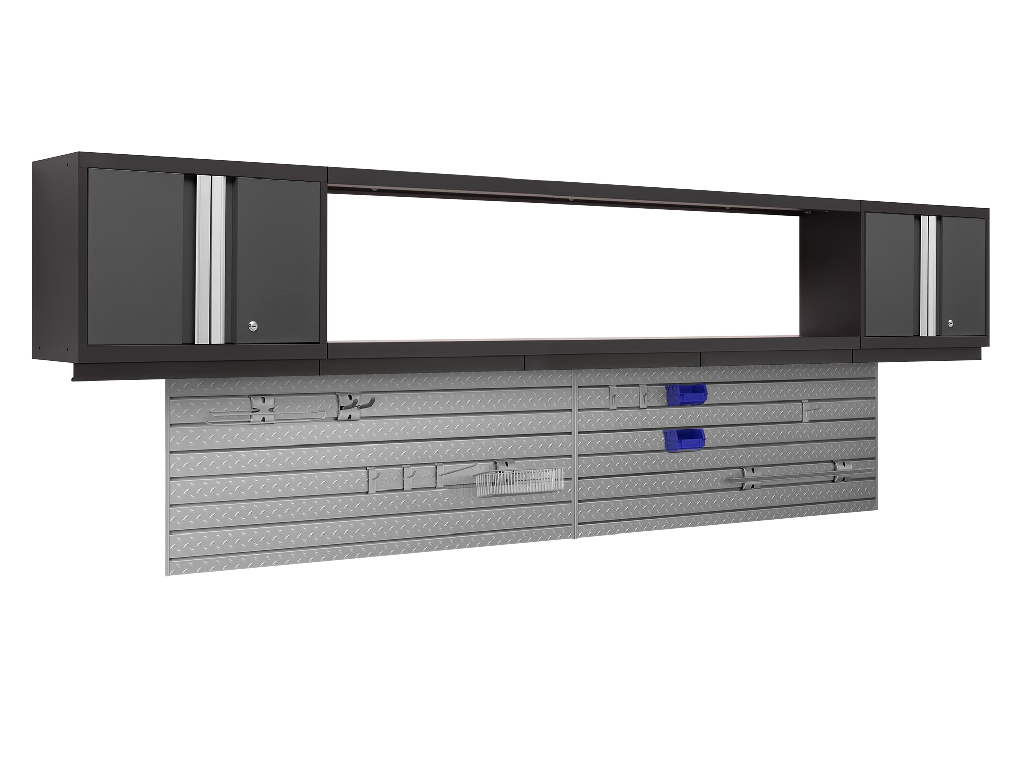 NewAge Products 50658 120.0-in W x 48.25-in H x 12-in D 2 -Cabinets Steel Charcoal Gray Garage Storage System