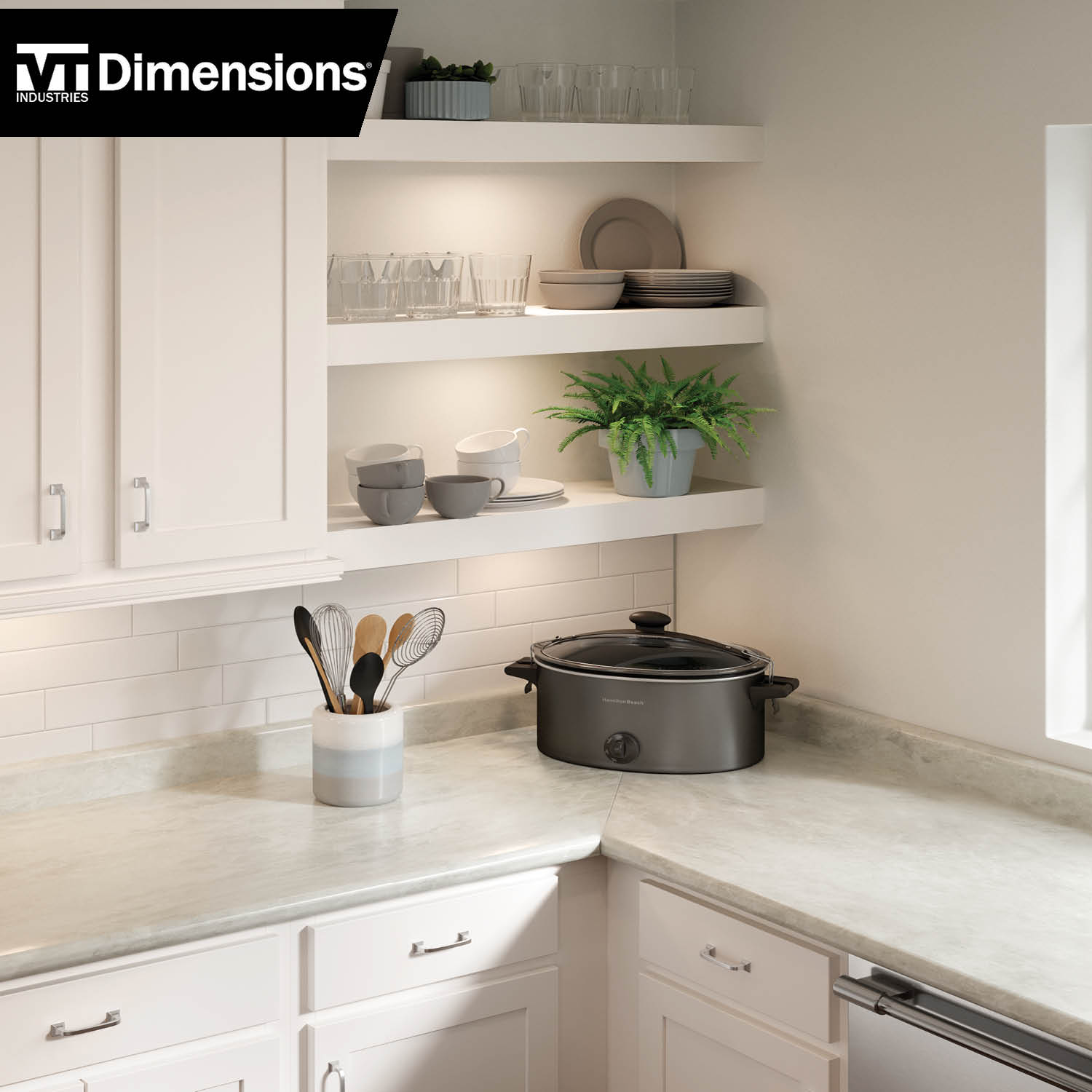 VT Dimensions Formica 6-ft x 25-in x 0.75-in White Bardiglio, Matte Right-Hand Miter-Cut Laminate Countertop with Integrated Backsplash