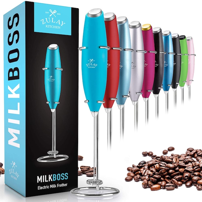 Zulay Kitchen Teal Milk Frother OG w Stand - Plastic Milk Frother for  Whisking, Coffee, and More - Easy to Clean - Improved Motor Power in the  Coffee Maker Accessories department at