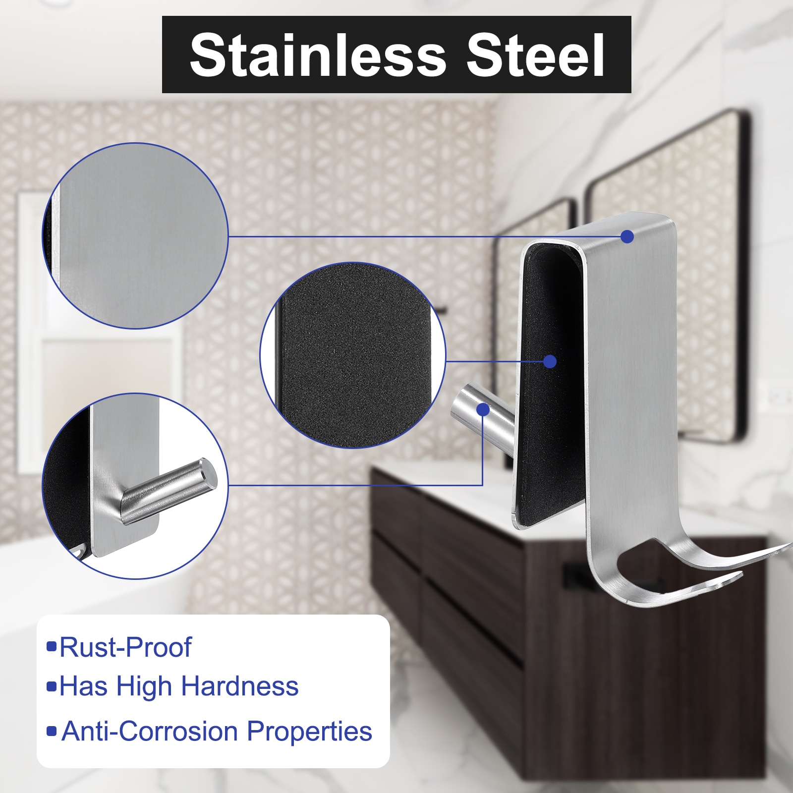 Unique Bargains S25093001UX3413 Robe-Hooks - View #3