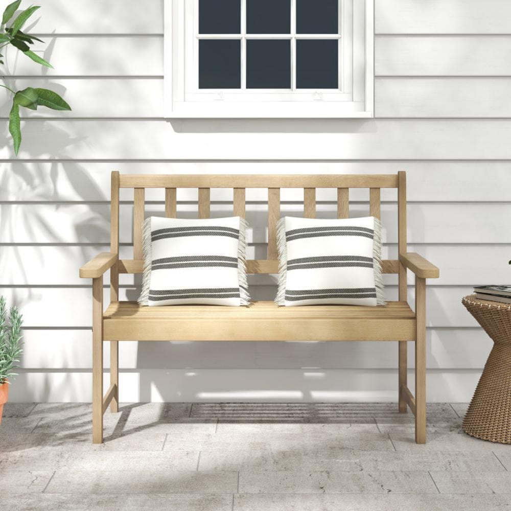 BABOOM BOM-V11353-CO Wood Garden Bench 47-in W x 36-in H Natural Teak Garden Bench