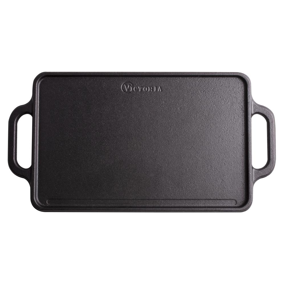 Victoria Victoria Cast Iron Reversible Rectangular Griddle, 12.5 x 7.5,  Seasoned in the Cooking Pans & Skillets department at