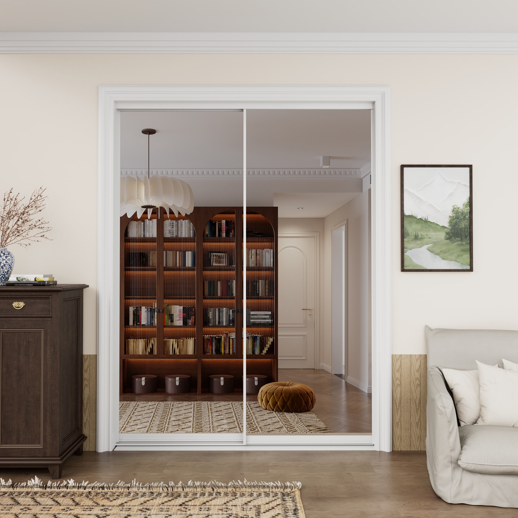 JUJUBON IN-CD-SL1M-AL-SD-60 Bifold-Sliding-Closet-Doors - View #3