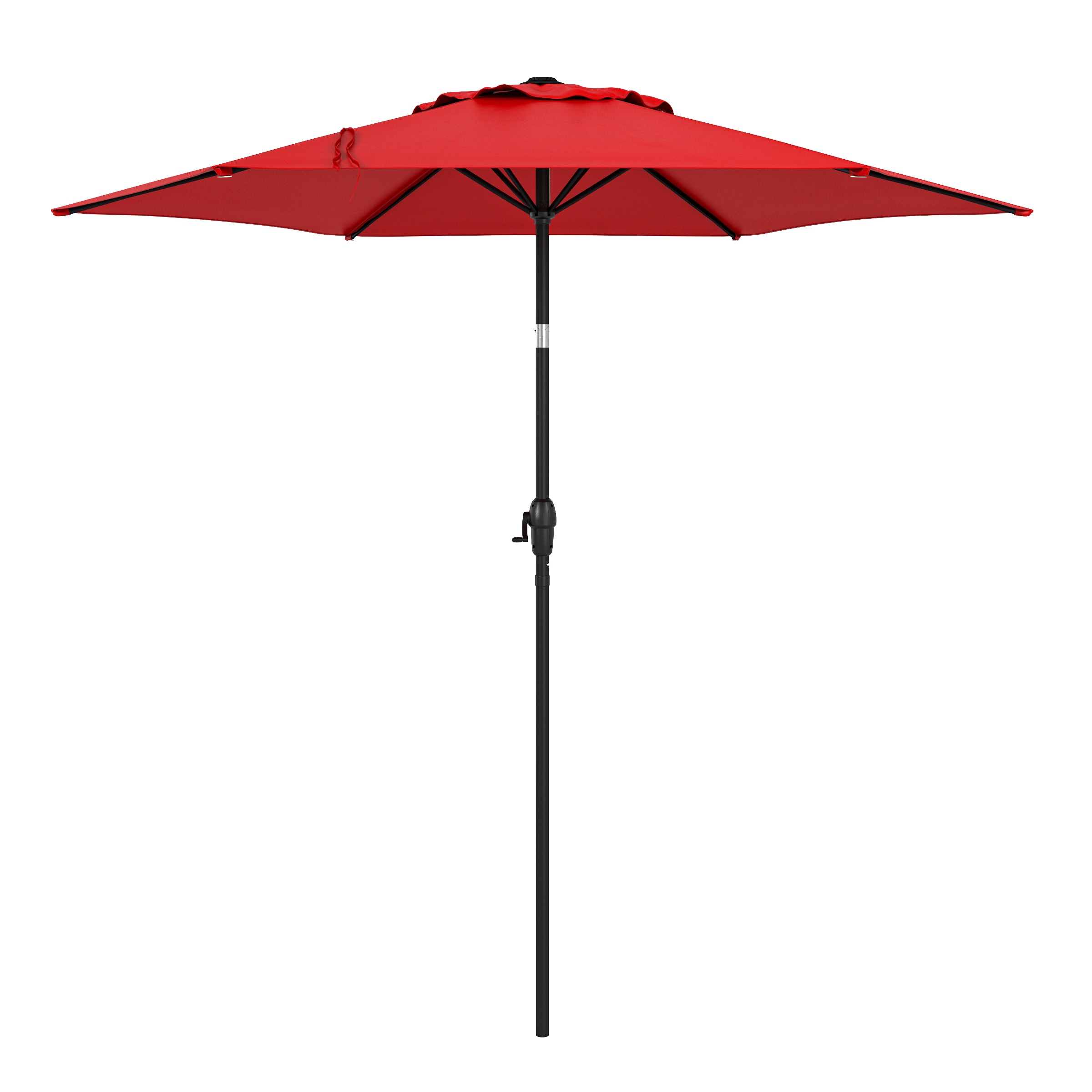 Style Selections 7.5-Feet Steel Red Push-button Tilt Market Patio Umbrella #UCS181A-RD