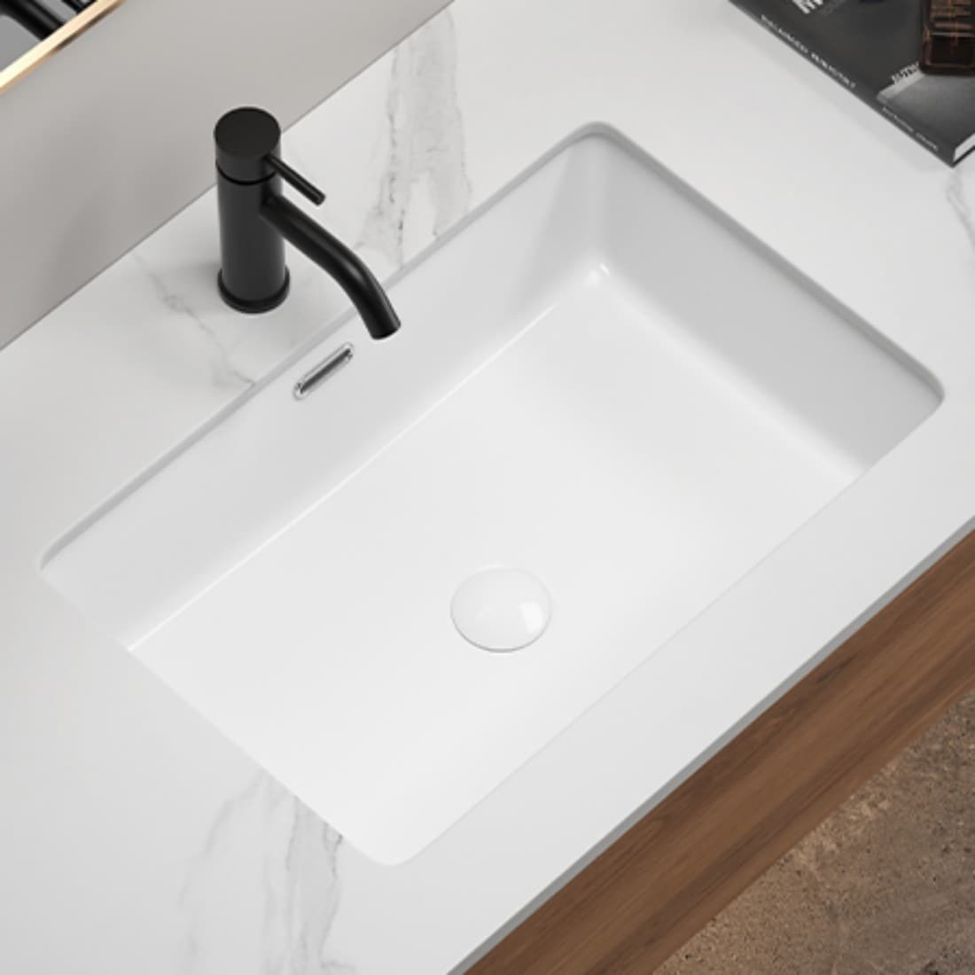 Tatayosi JL2P326515 undermount Kitchen Sink Eridanus 24Inches L x 16Inches W Undermount Kitchen Sink White Ceramic Sink Deep Single Bowl without Bottom Grid and Strainer Drain