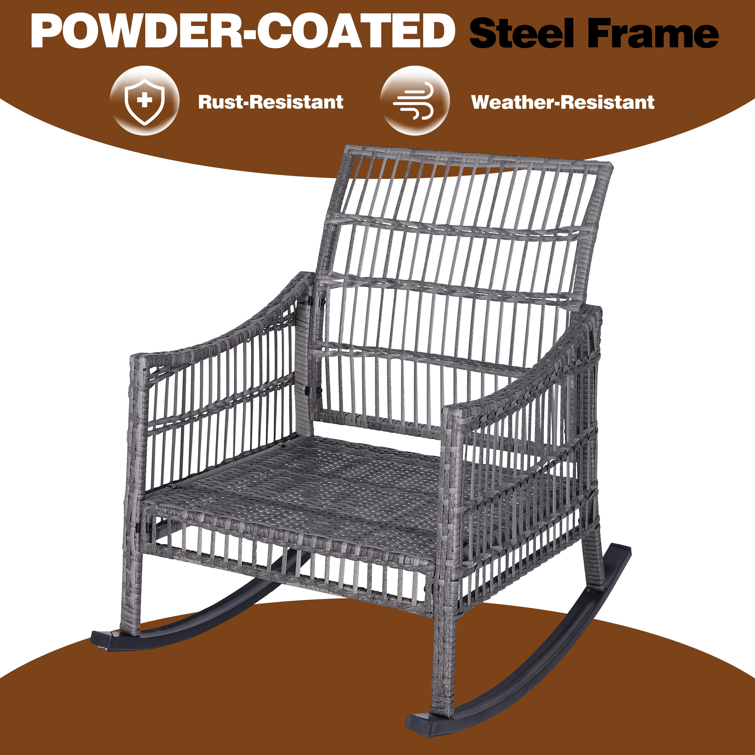 VEIKOUS PG0206-01-GY-CT1 Patio-Conversation-Sets - View #9