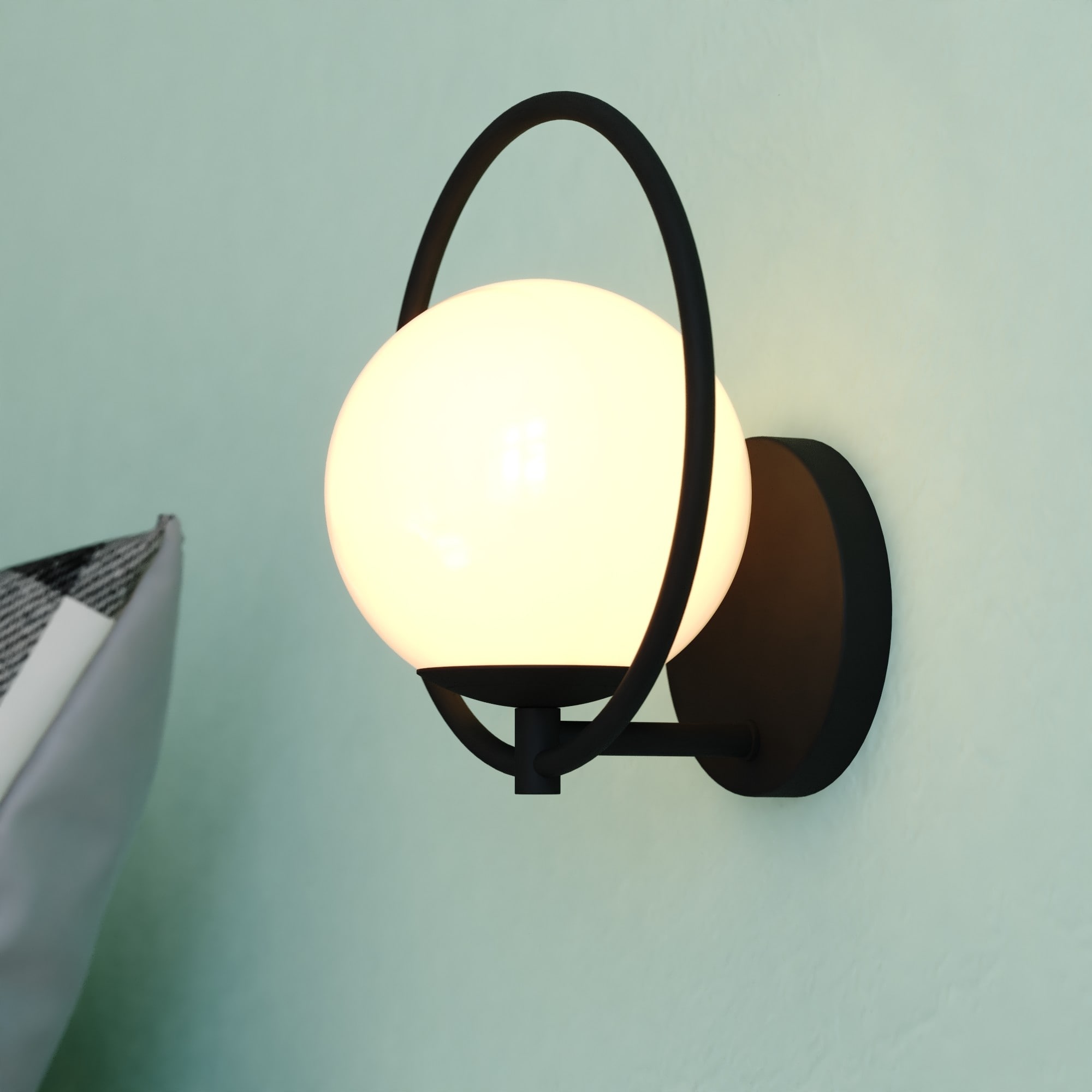 Cascadia W0476 Bucktown 9.5-in W 1 -Light Matte Black Mid-century Wall Sconce