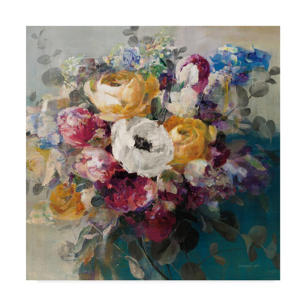 Trademark Fine Art WAP06453-C1818GG Framed 18-Inches H x 18-Inches W Floral Canvas Print