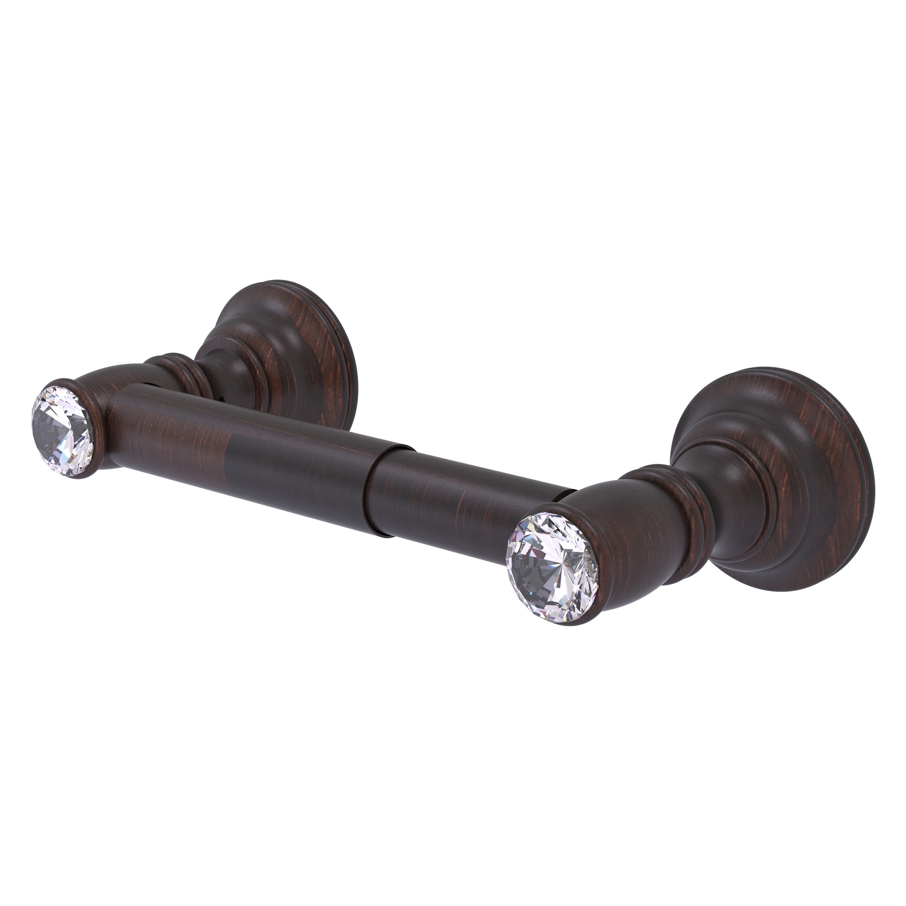 Allied Brass CC-24-VB Carolina Crystal Venetian Bronze Wall mount Double post Toilet Paper Holder 1 -Rolls with Storage