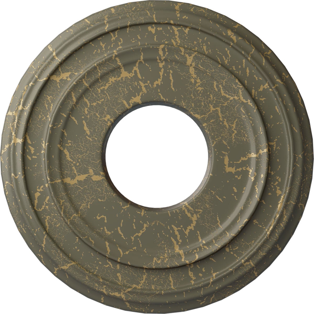 Ekena Millwork CM12CLWHC Classic 12.375-in W x 12.375-in L Painted Witch Hazel Crackle Polyurethane Whole Ceiling Medallion