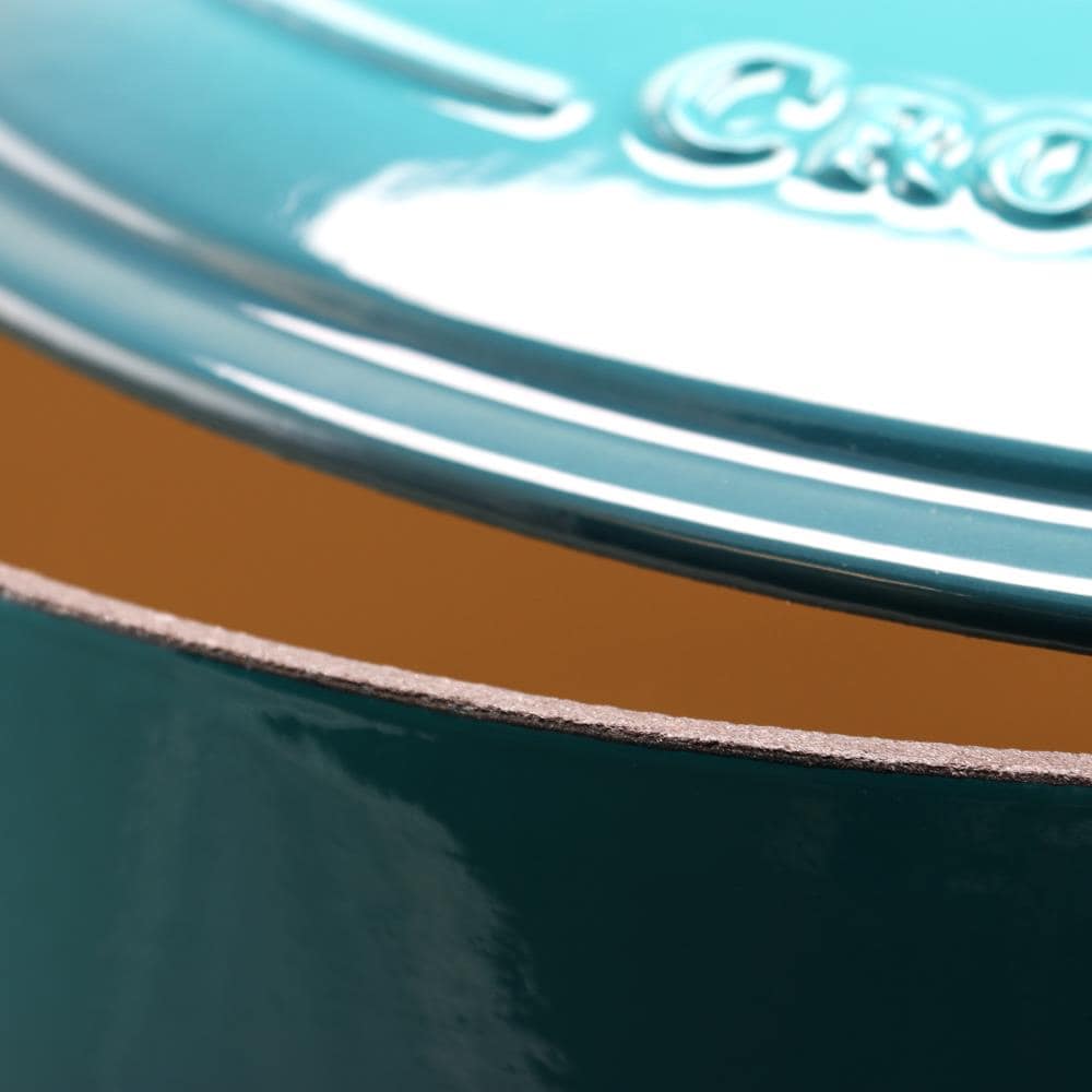 Teal 7-Quart Enameled Cast Iron Oval Dutch Oven with Lid