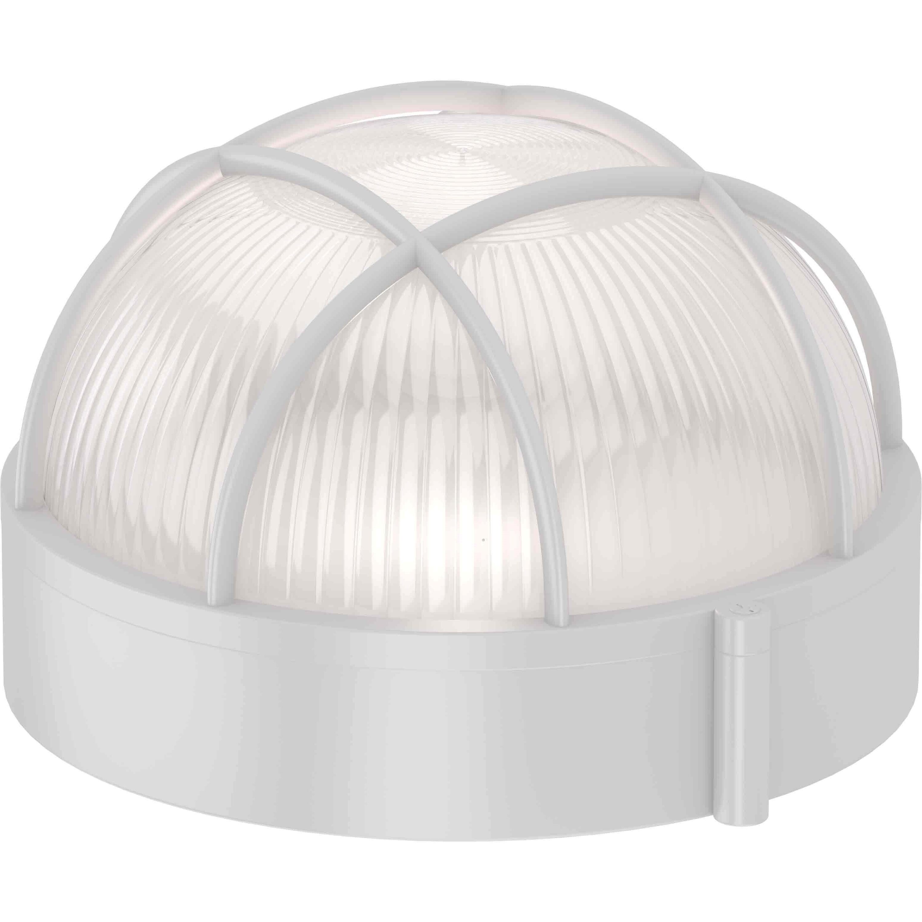 Luminous White Aluminum 7.5" Outdoor Bulkhead Light with Frosted Glass