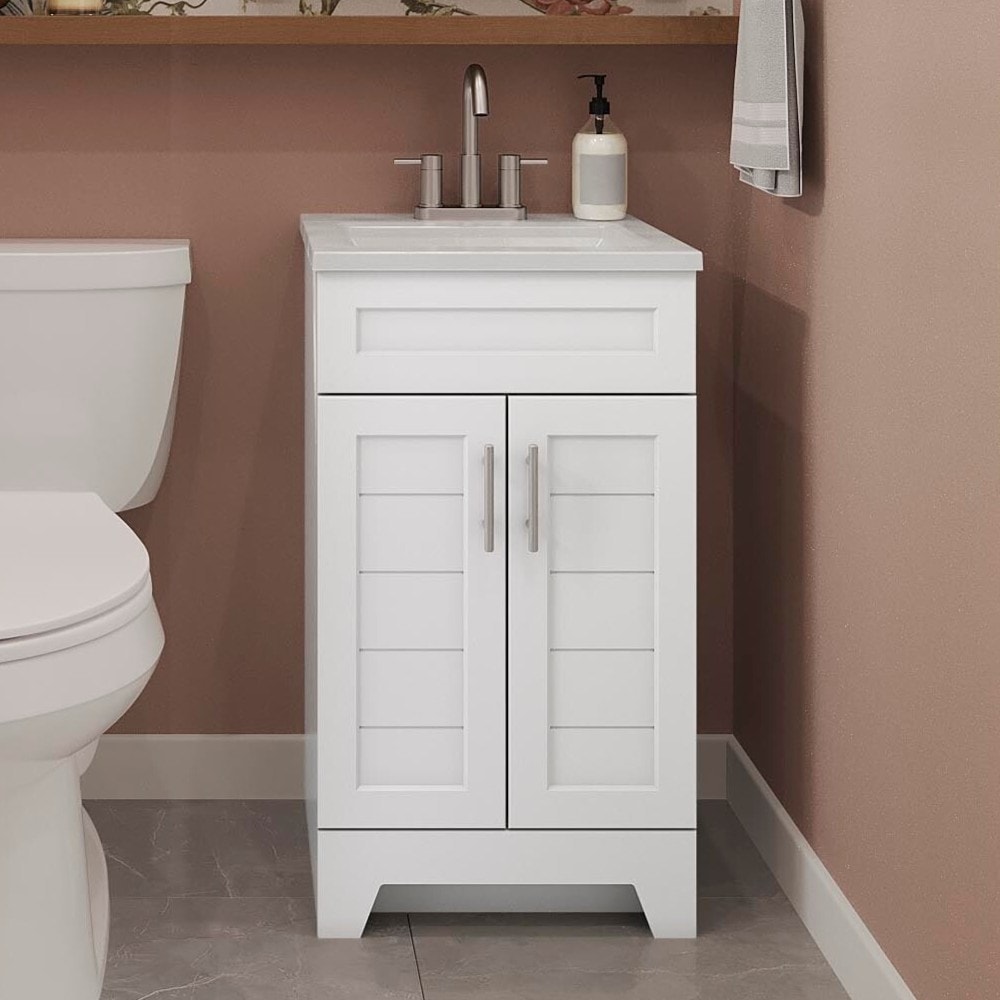Style Selections Kirkman 18-in True White Single Sink Bathroom