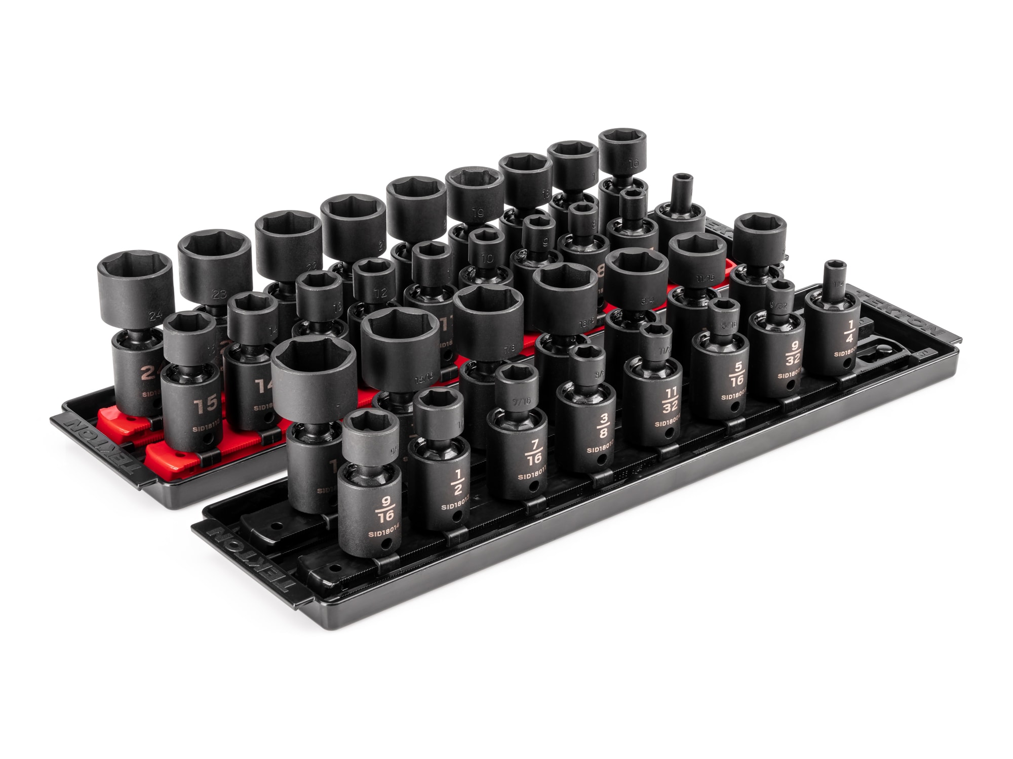 TEKTON SID97201 34 -Piece Standard (SAE) and Metric 3/8-in Drive Set 6-point Impact Socket Set
