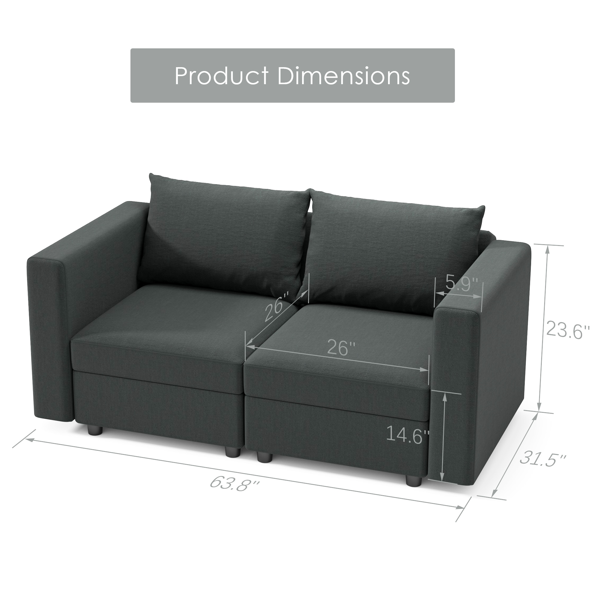 Ainfox WURX20DG Sofas-Loveseats - View #3
