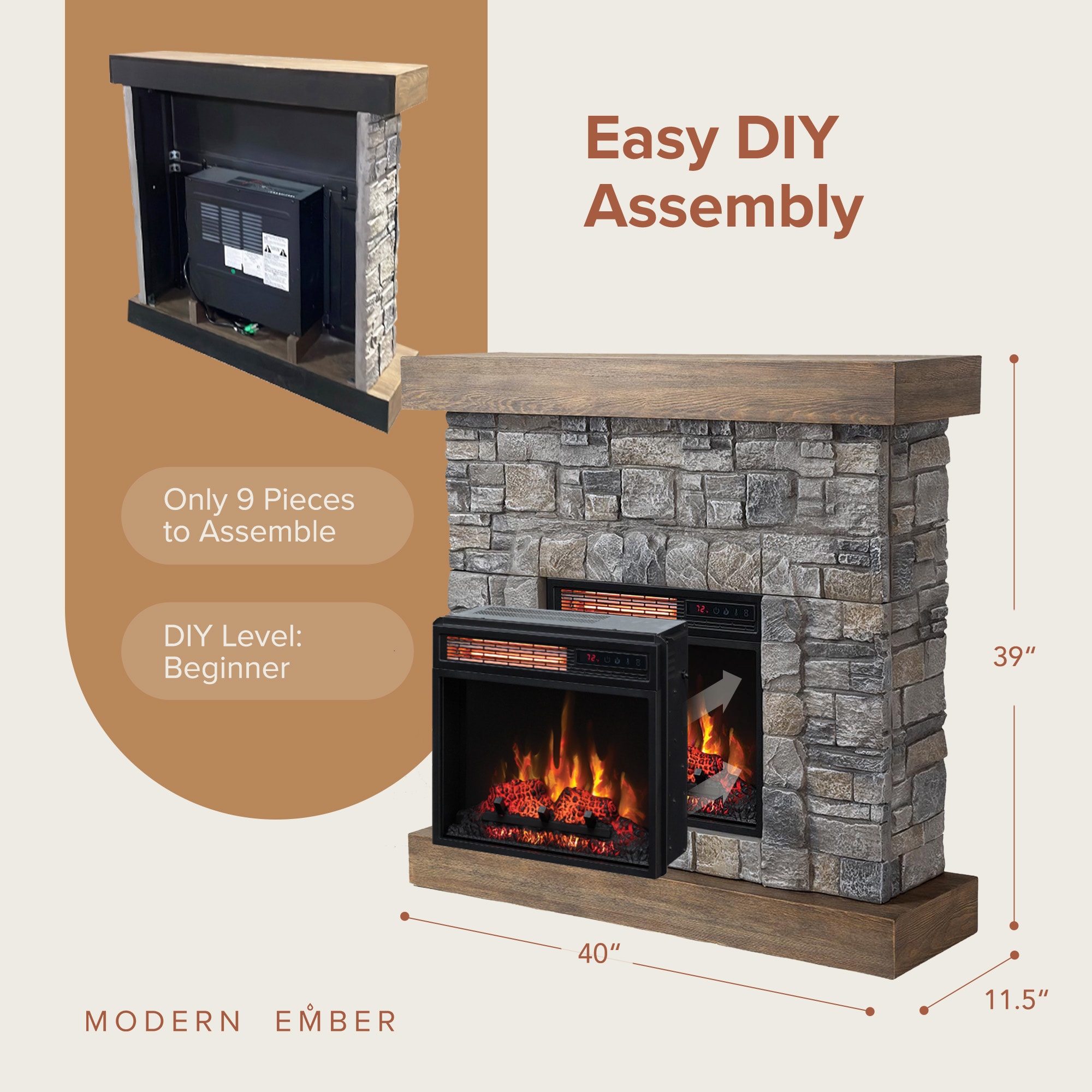 Modern Ember ME-RAE-STN-18 Electric-Fireplaces - View #6
