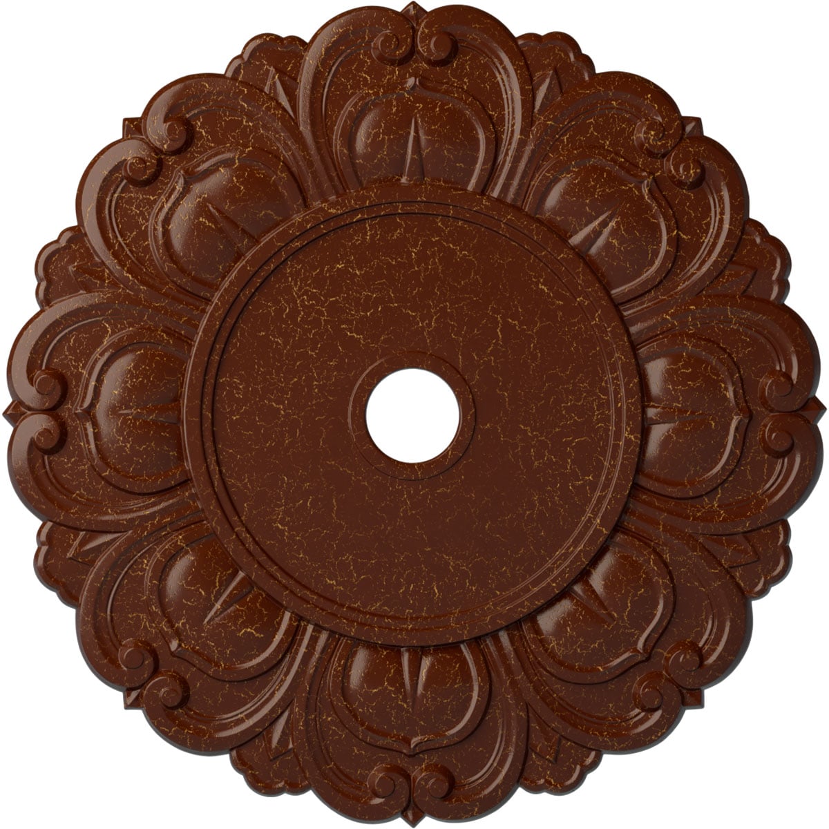 Ekena Millwork CM32ANBMC Angel 32.25-in W x 32.25-in L Painted Burnished Mahogany Crackle Polyurethane Whole Ceiling Medallion
