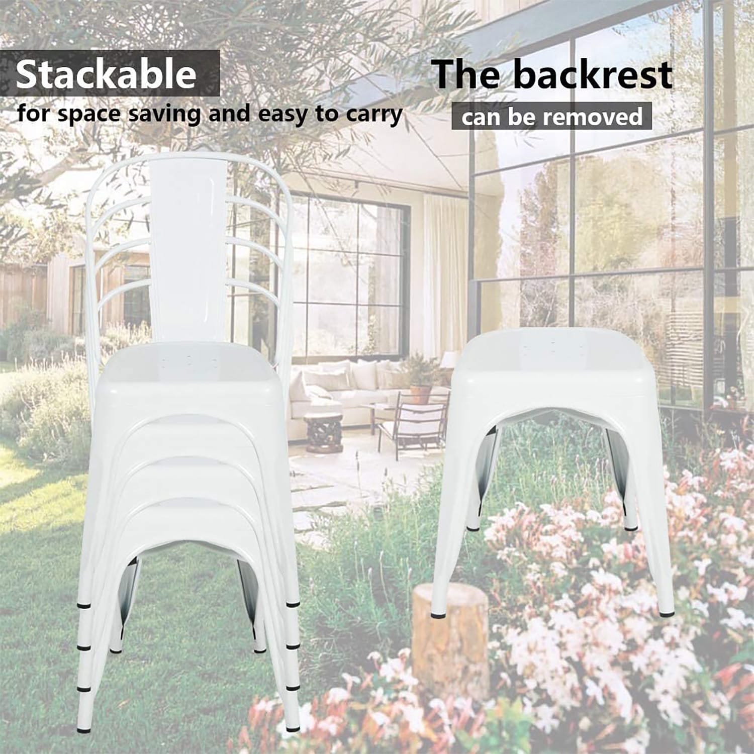 CASAINC YY0001A-WH Dining-Chairs - View #4