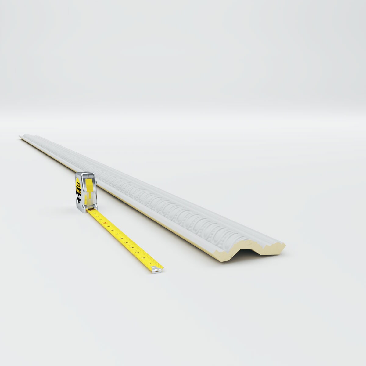 Primed White Beaded Rope Polyurethane Crown Moulding