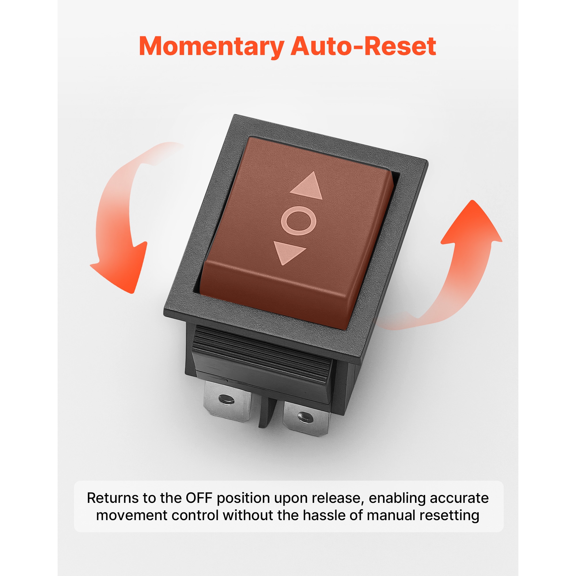 VEVOR Rocker Switch 6 Pin Momentary DPDT Rocker Switch 3-Position