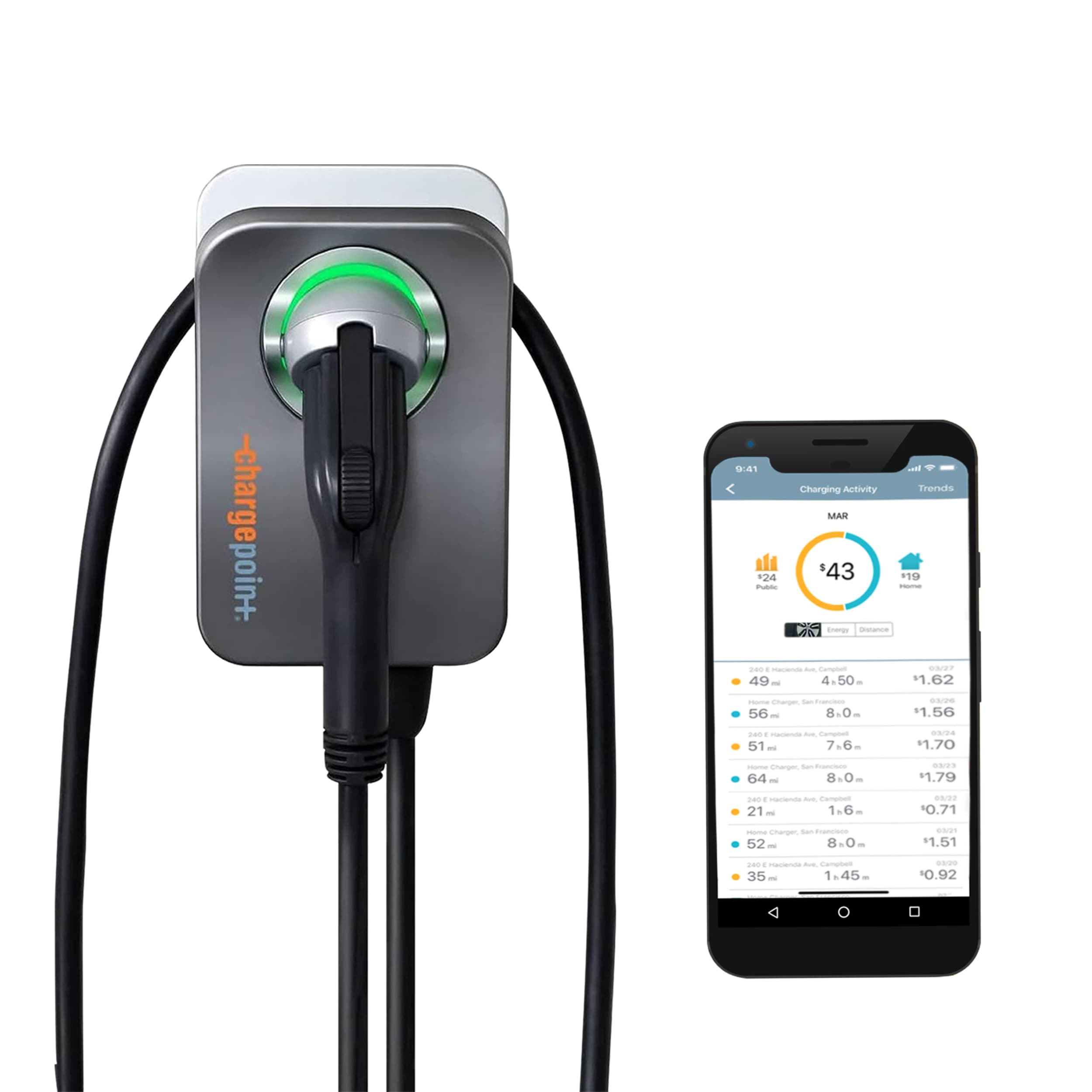 ChargePoint Home Flex Level 2 Hardwired Electric Vehicle EV Charging Station-up to 50 Amps/ 240-Volt