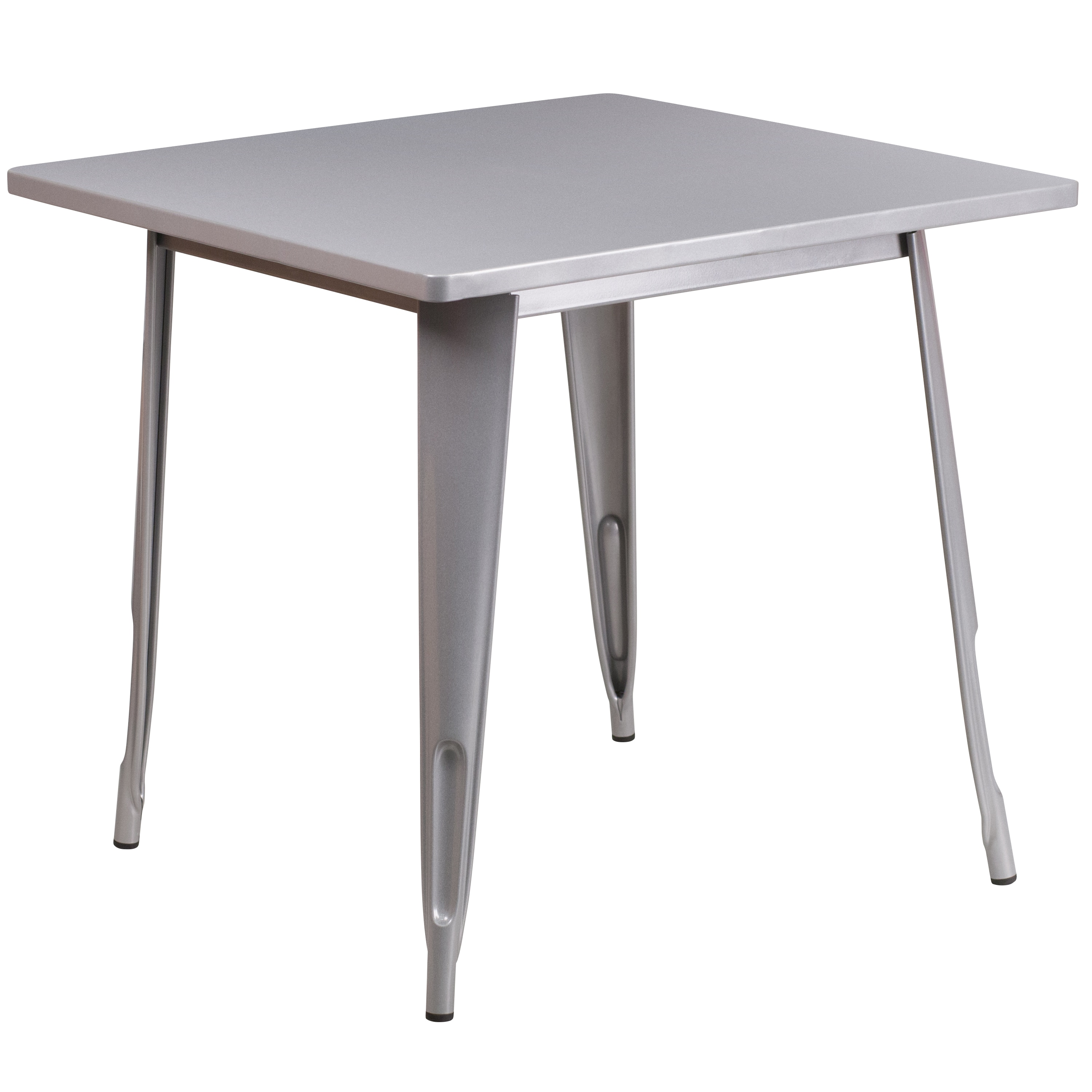Flash Furniture 889142026020 Silver Contemporary/Modern Dining Table, Metal with Gray Metal 31.5-in L x 29.5-in H