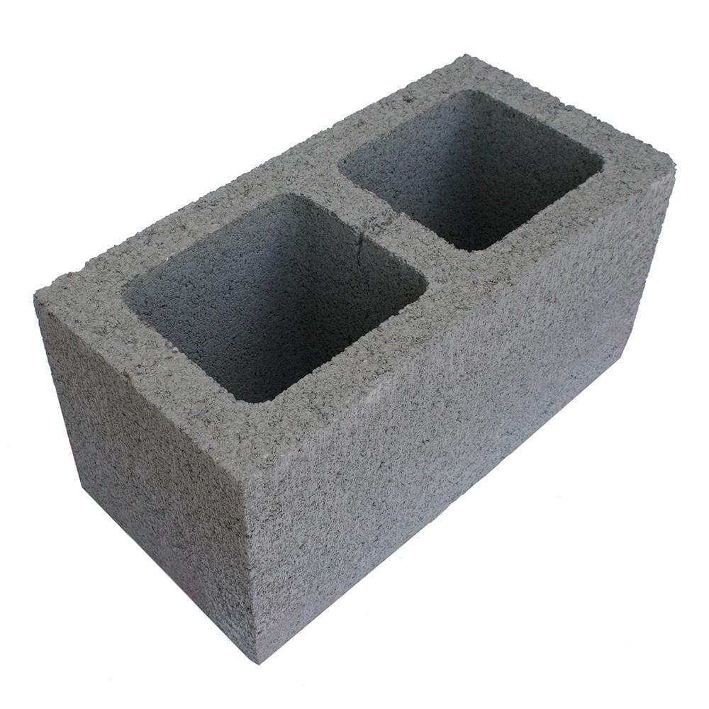  10383 17-in W x 8-in H x 17-in L Cored Concrete Block