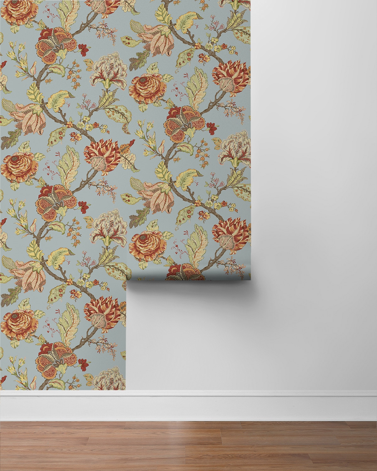 Blue Dusk Floral Vinyl Self-Adhesive Peel and Stick Wallpaper