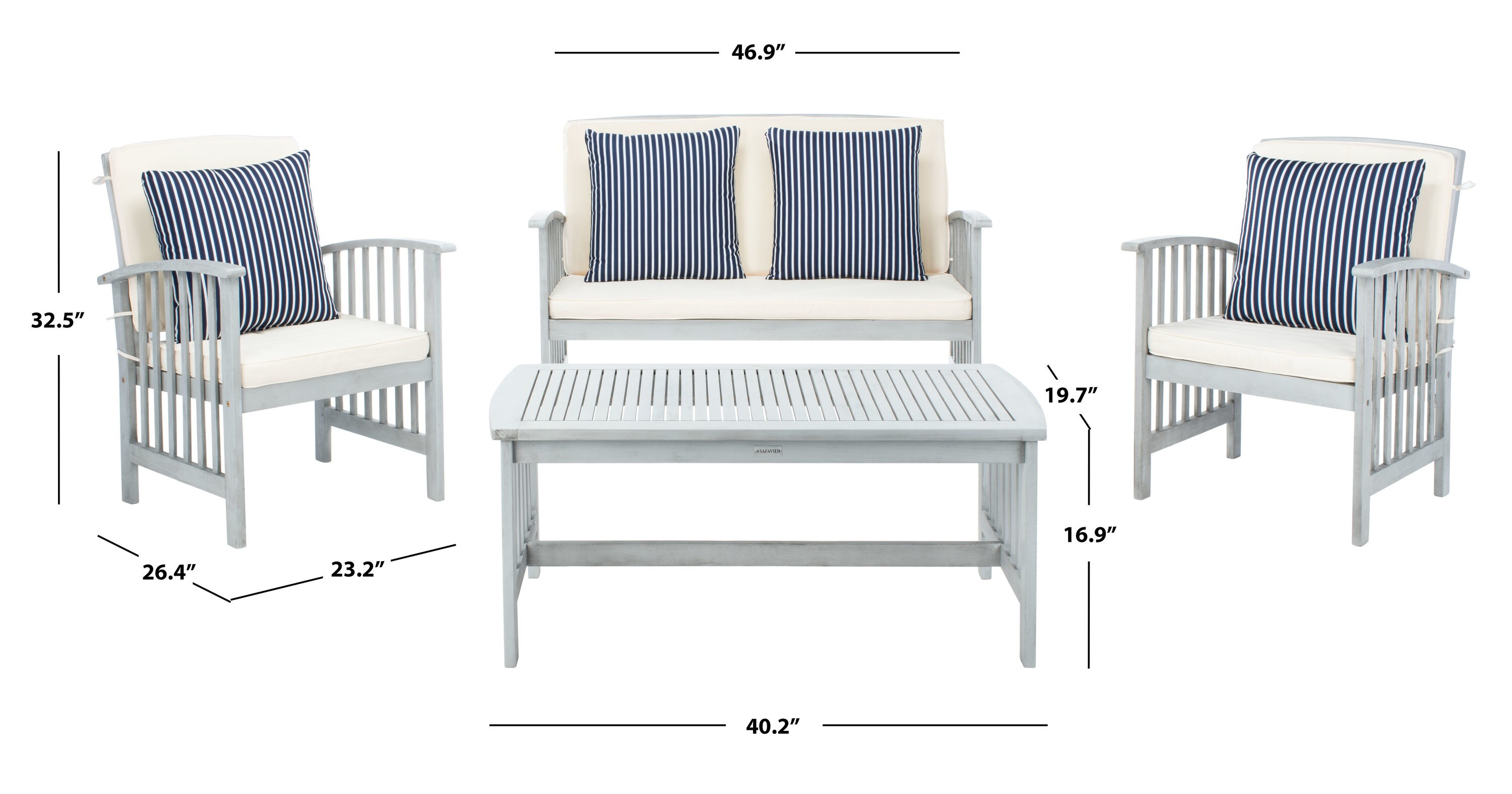 Safavieh PAT7007H Patio-Conversation-Sets - View #8