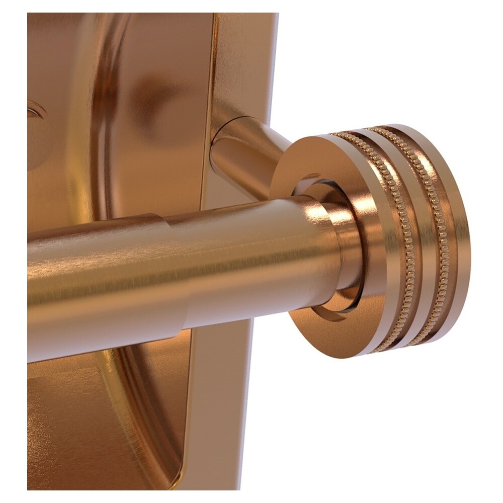 Brushed Bronze Recessed Toilet Paper Holder with Dotted Accents