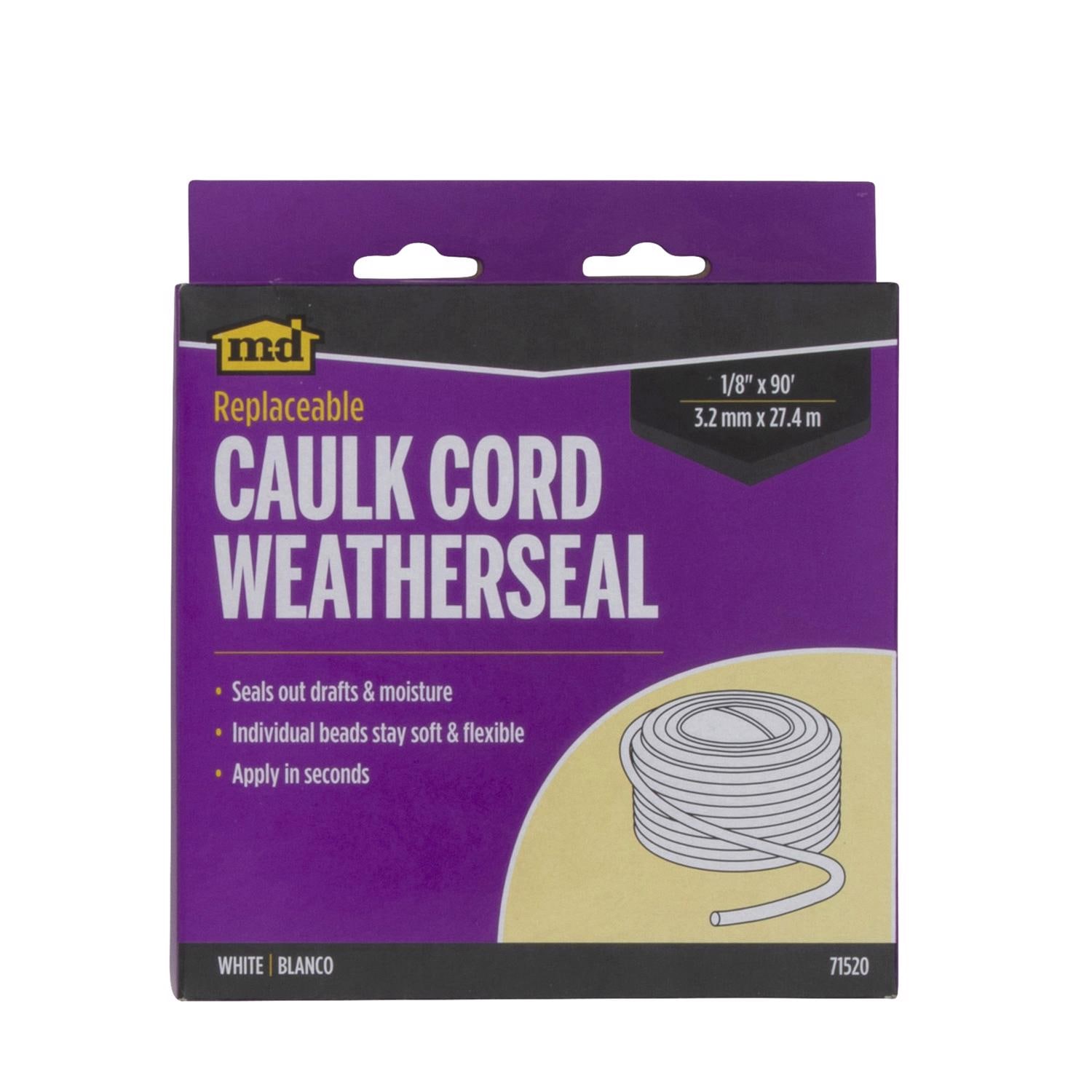 M-D M D Building Products White Vinyl Caulking Cord For Doors and Windows 1080 in. L X 0.13 in.